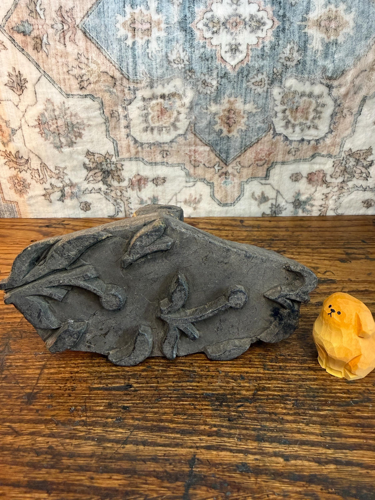 Flowing Leaf Vine Vintage Hand-Carved Textile Printing Block