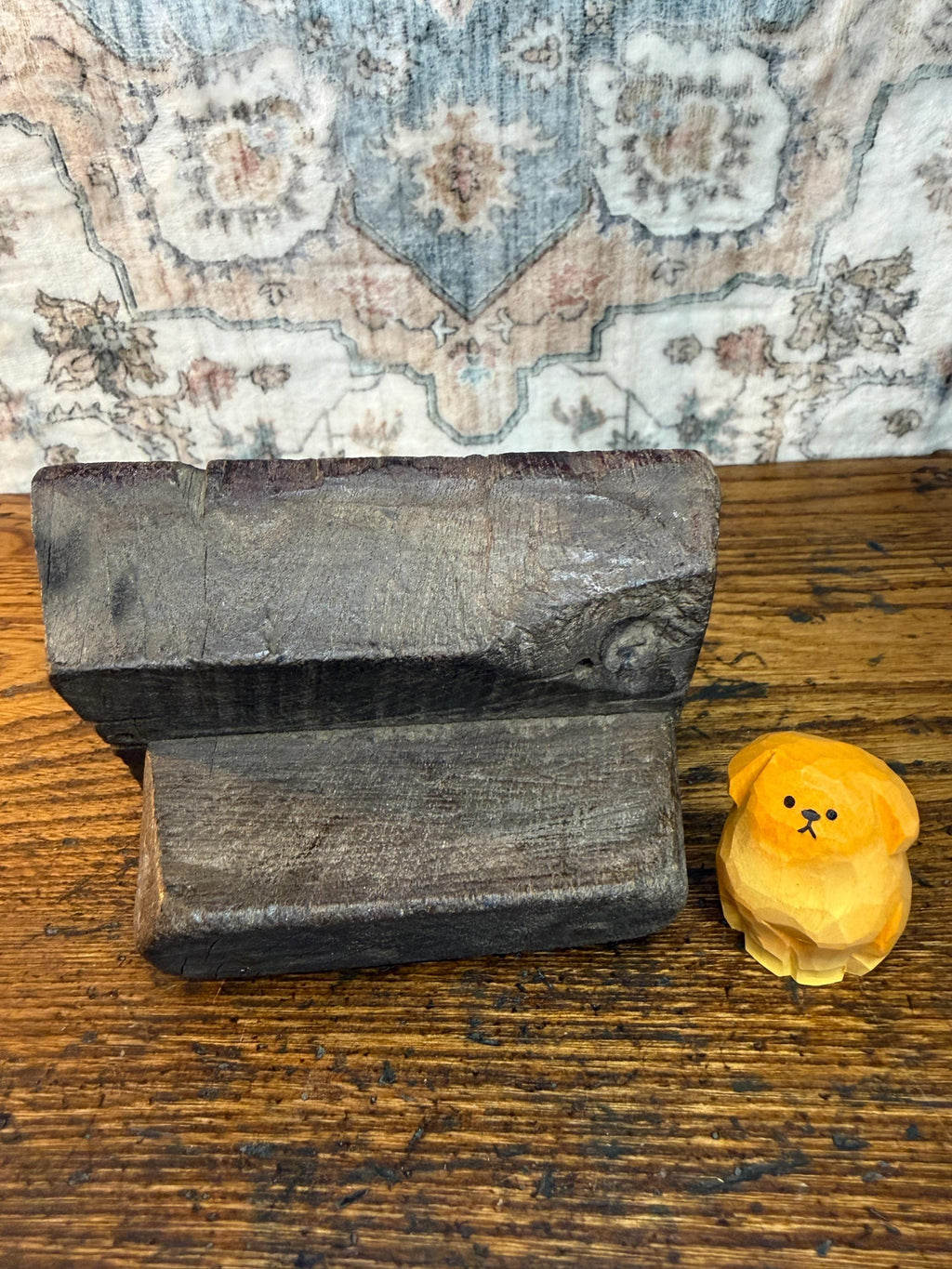 Scrolled Blossom Vintage Hand-Carved Textile Printing Block