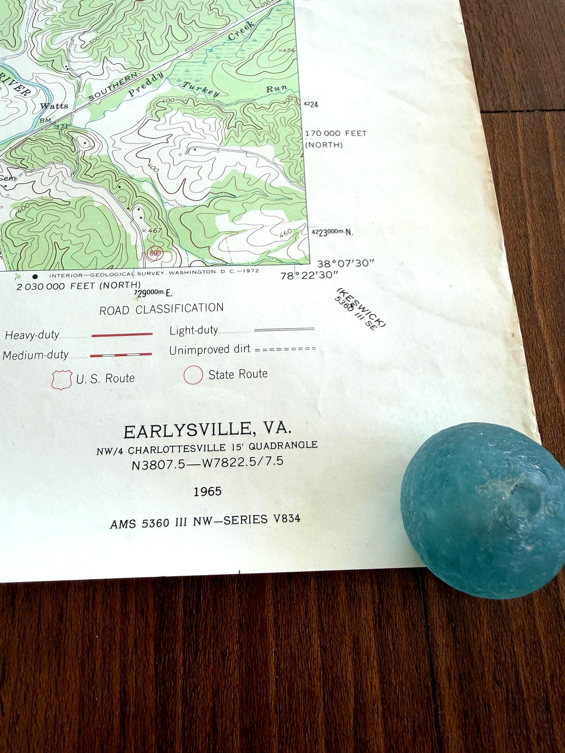 Earleysville, Virginia – USGS Quadrangle Map | 1965
