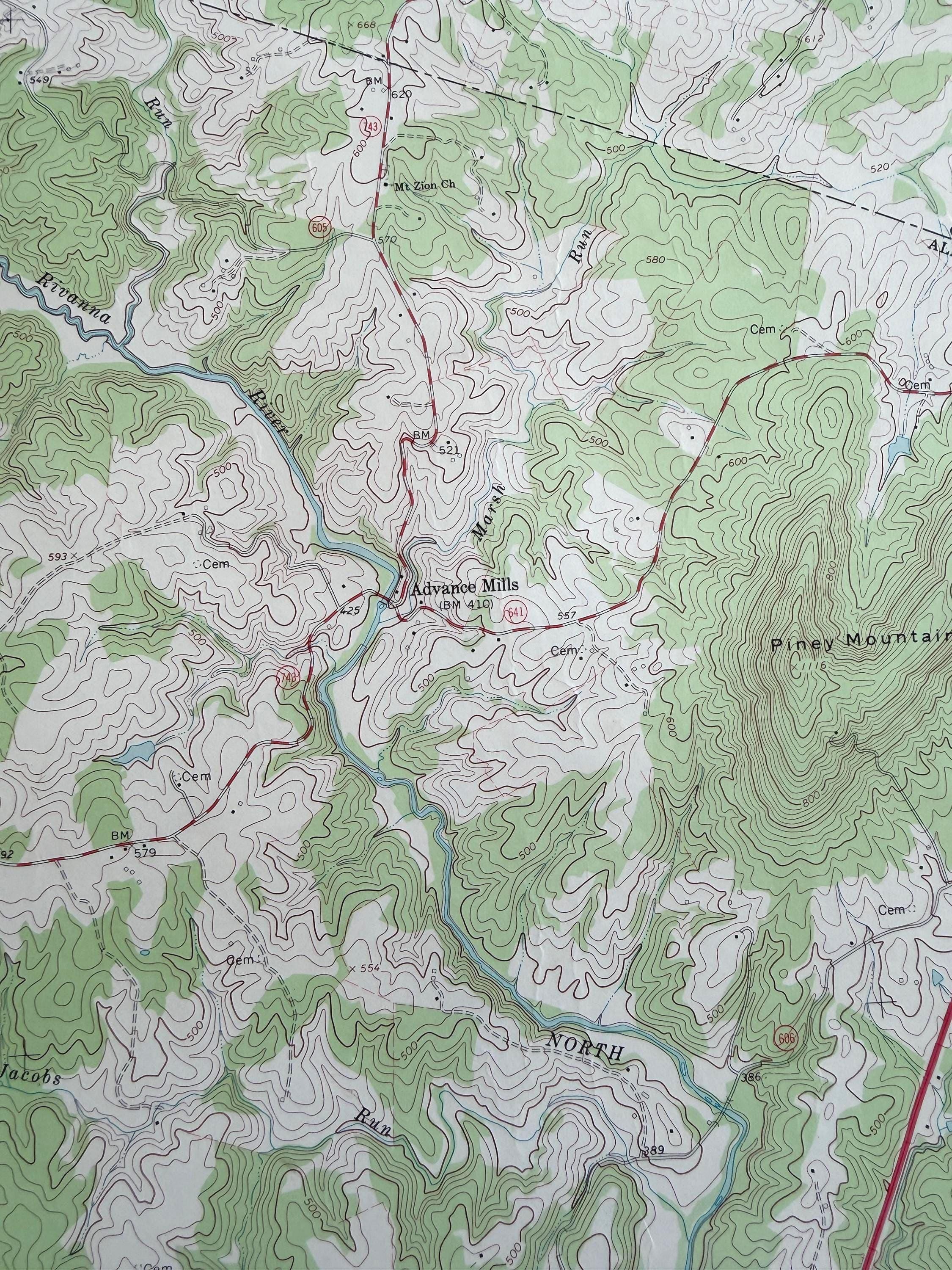 Earleysville, Virginia – USGS Quadrangle Map | 1965