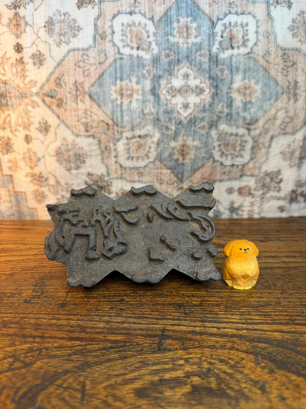 Abstract Floral Vintage Hand-Carved Textile Printing Block