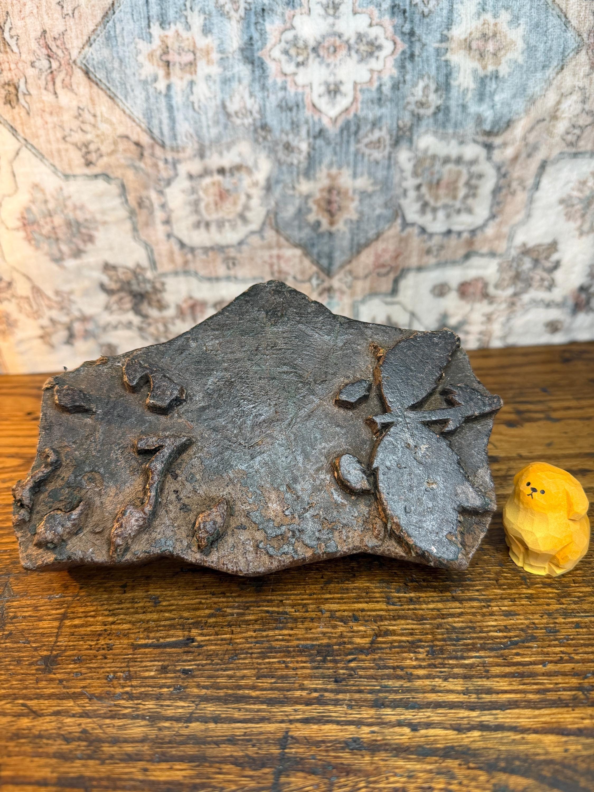 Bold Petal Vintage Hand-Carved Textile Printing Block
