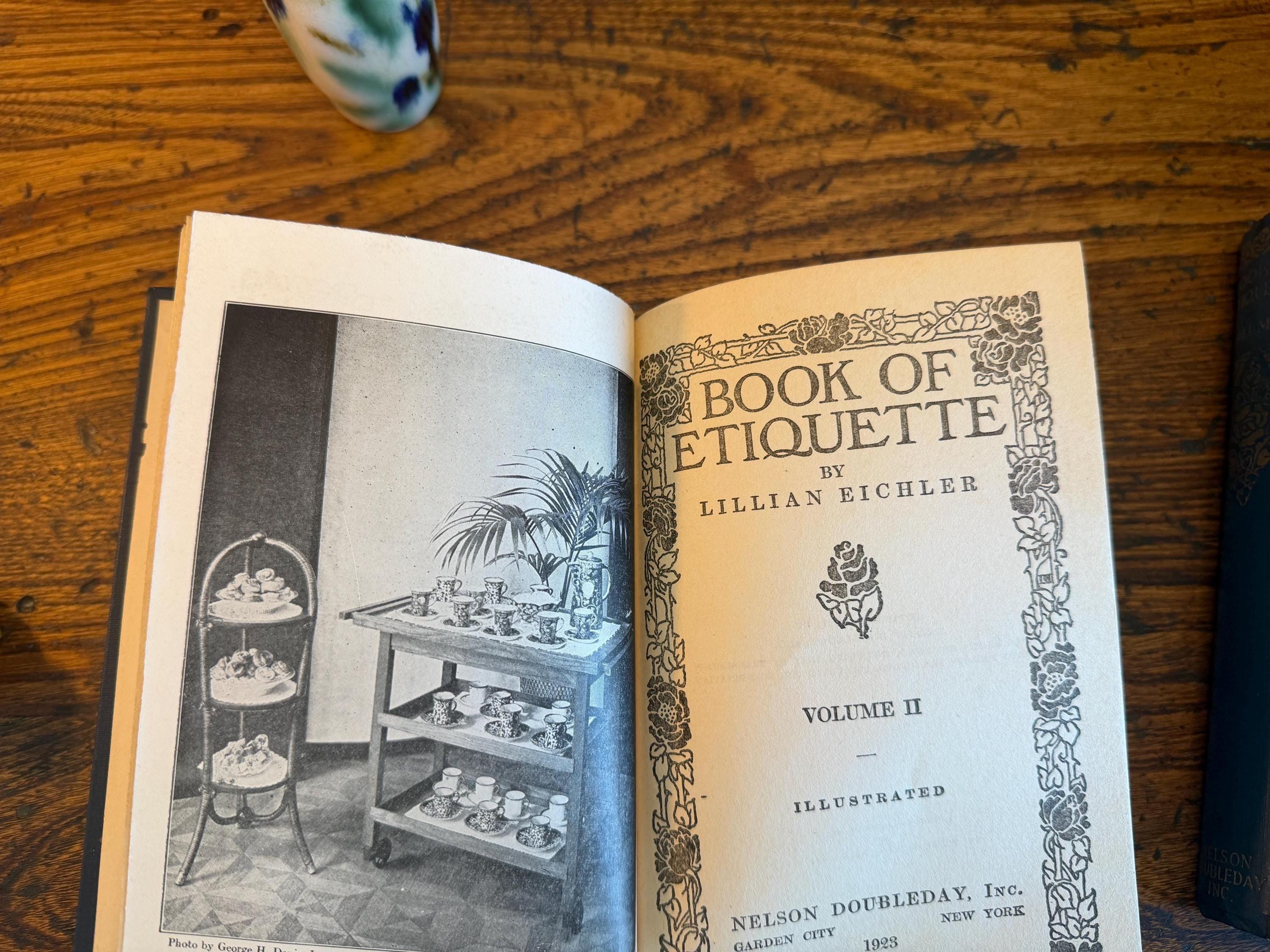 The Book of Etiquette by Lillian Eichler | 1923 Two Volume Hardcover