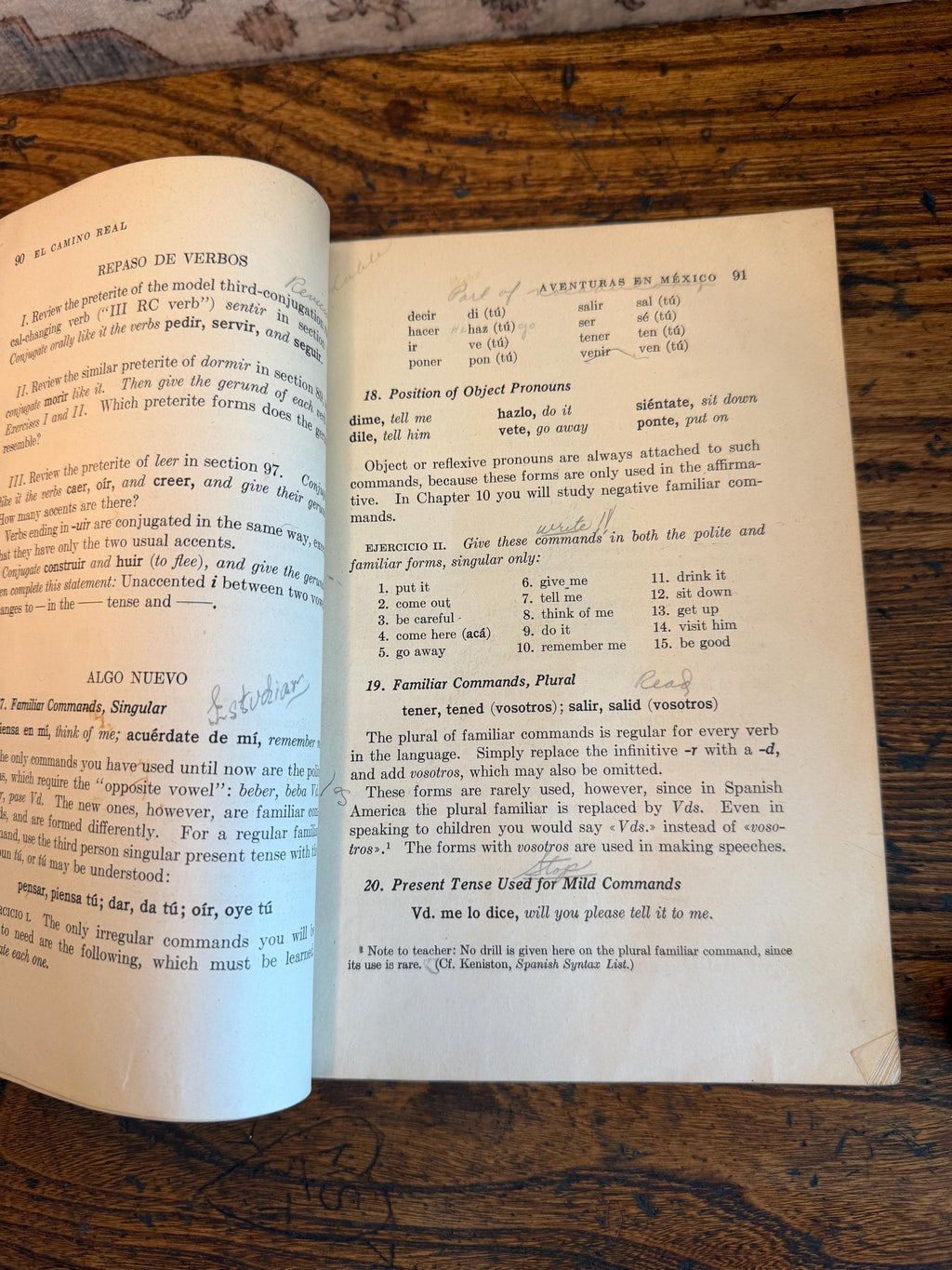 El Camino Real Book Two Spanish Textbook by Edith Moore Jarrett | 1940's Hardcover