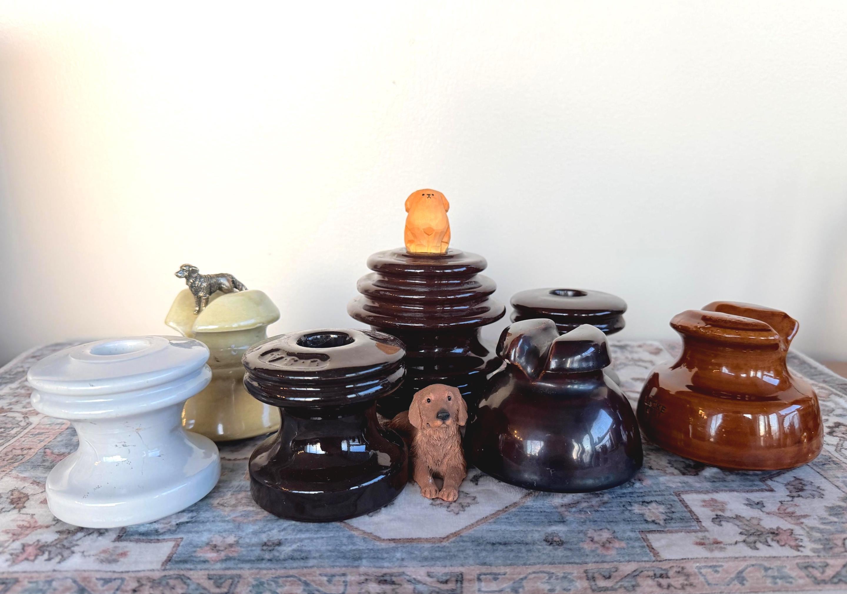 Vintage Ceramic Electrical Insulators – Assorted Glazes and Sizes