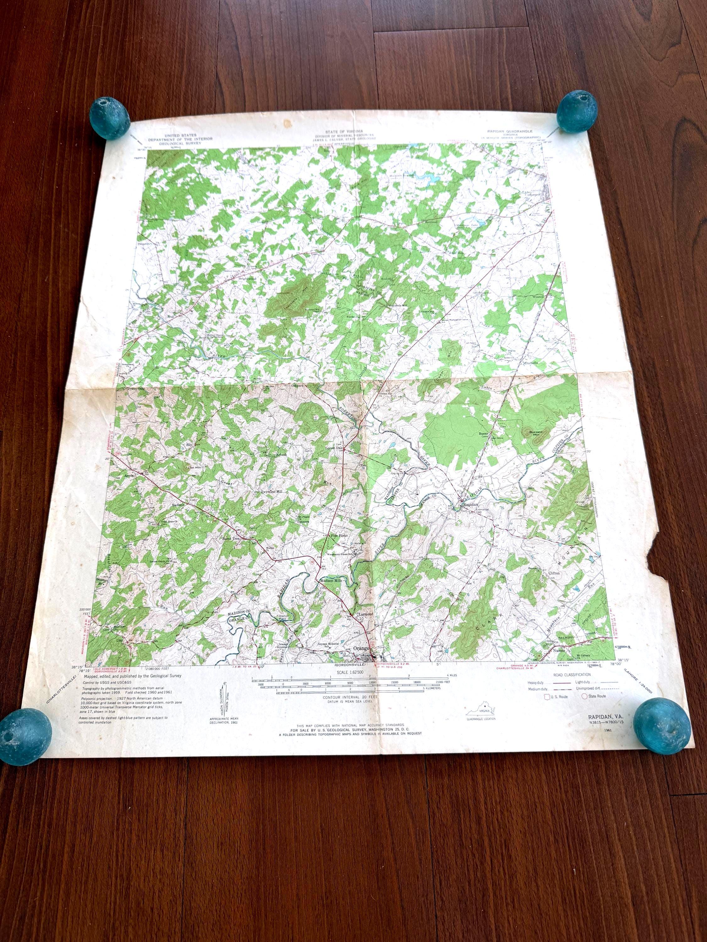Rapidan, Virginia – USGS Quadrangle Map | 1961