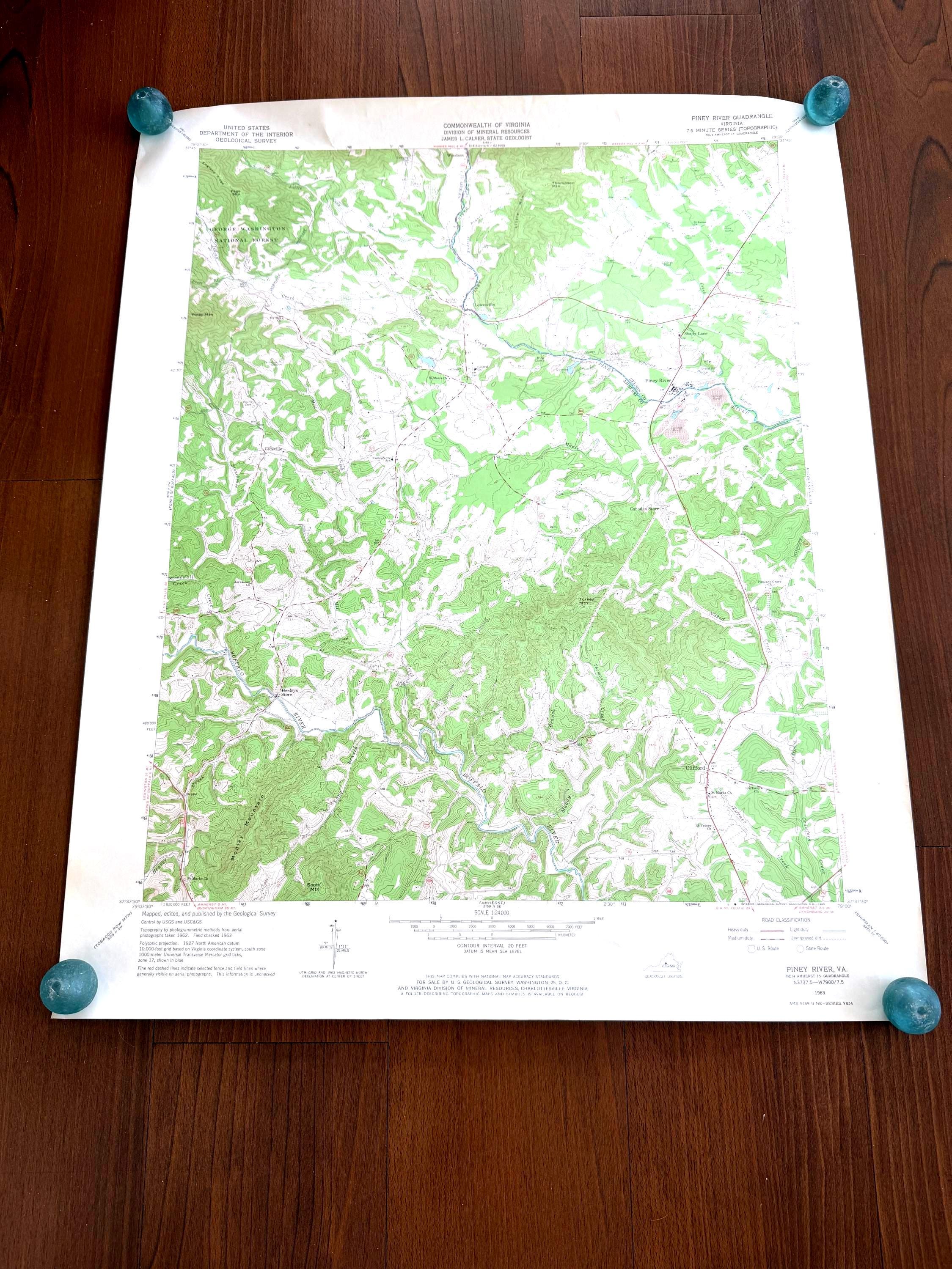 Piney River, Virginia – USGS Quadrangle Map | 1963