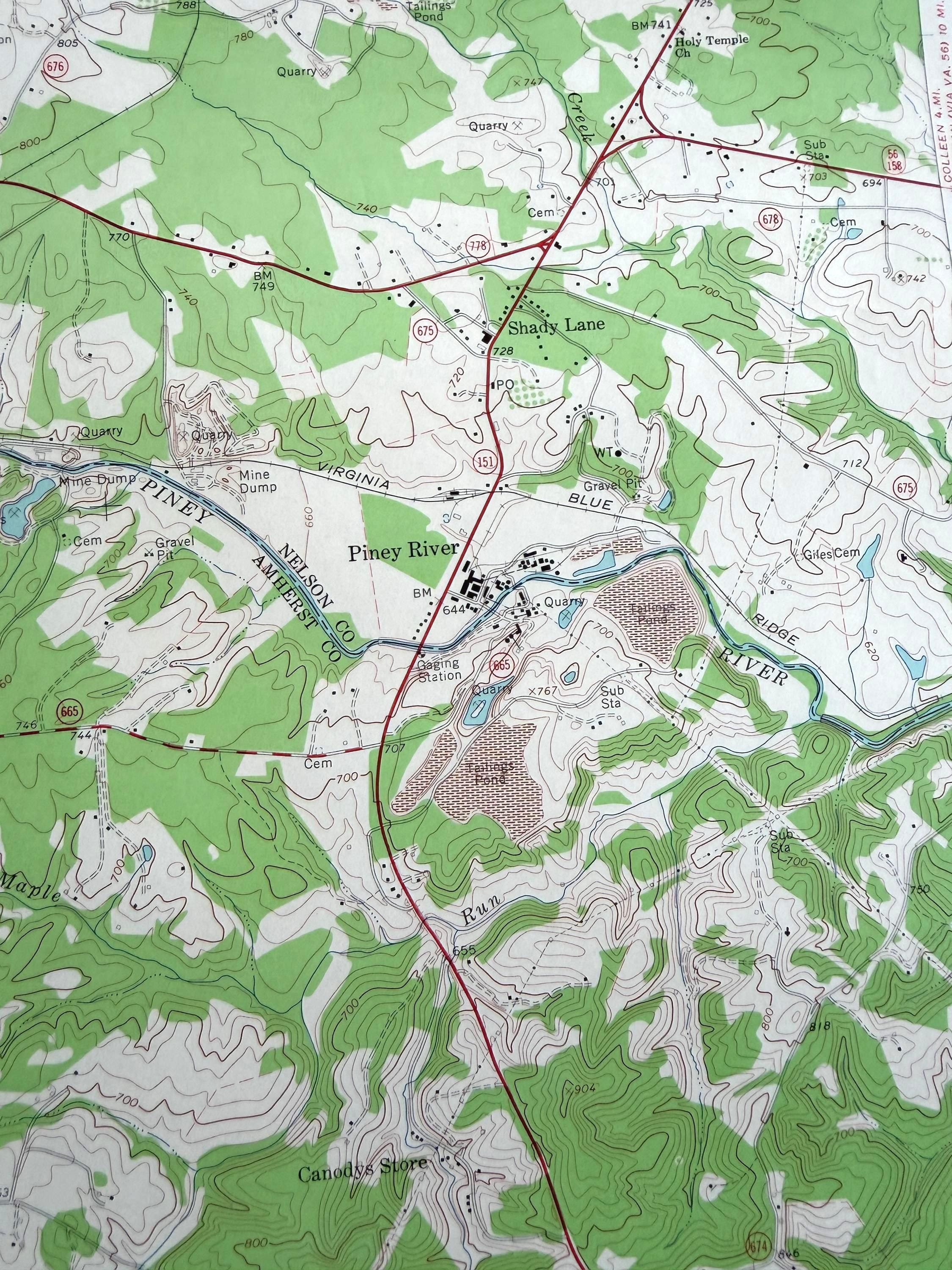 Piney River, Virginia – USGS Quadrangle Map | 1963