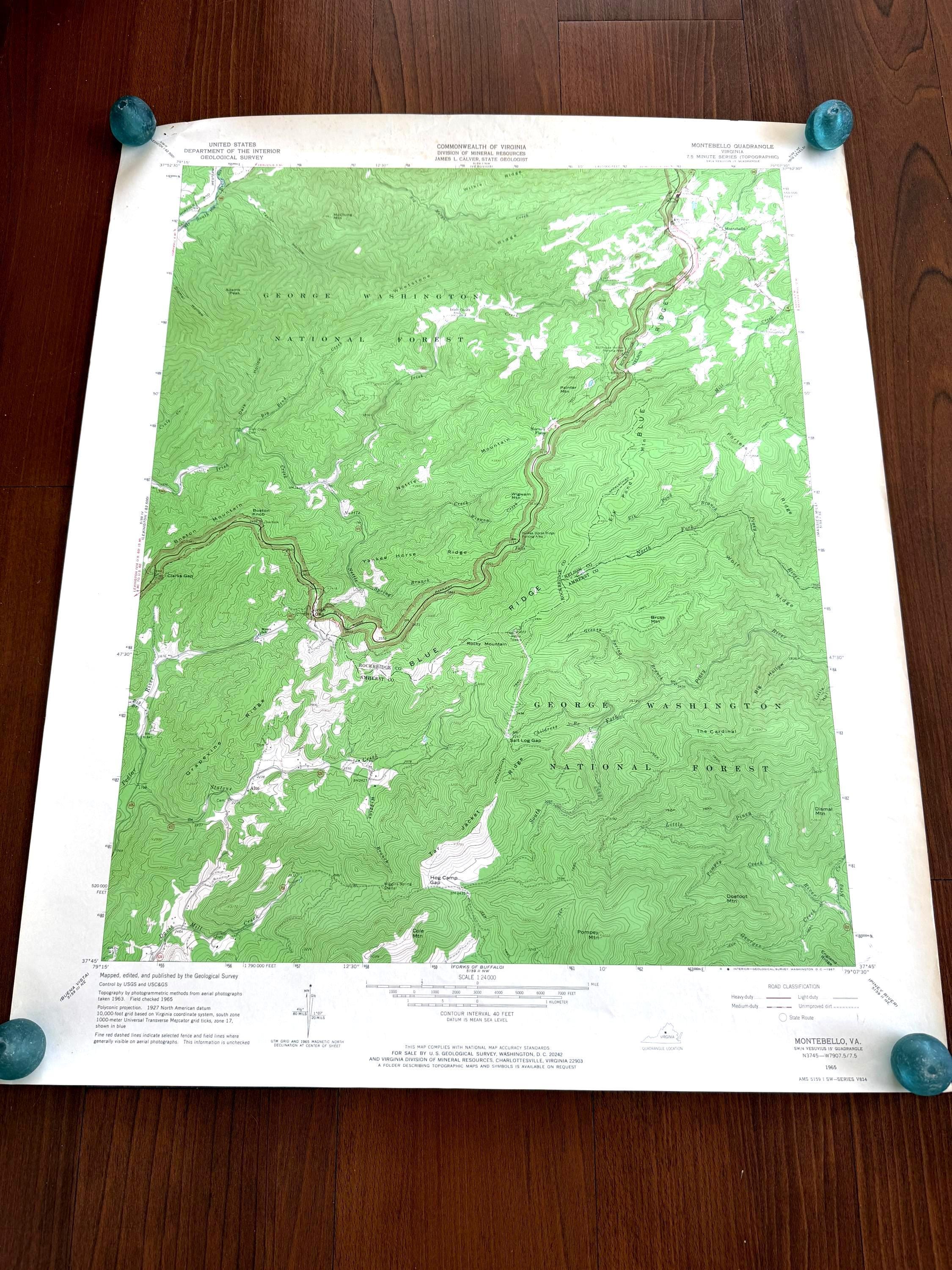 Montebello, Virginia – USGS Quadrangle Map | 1965