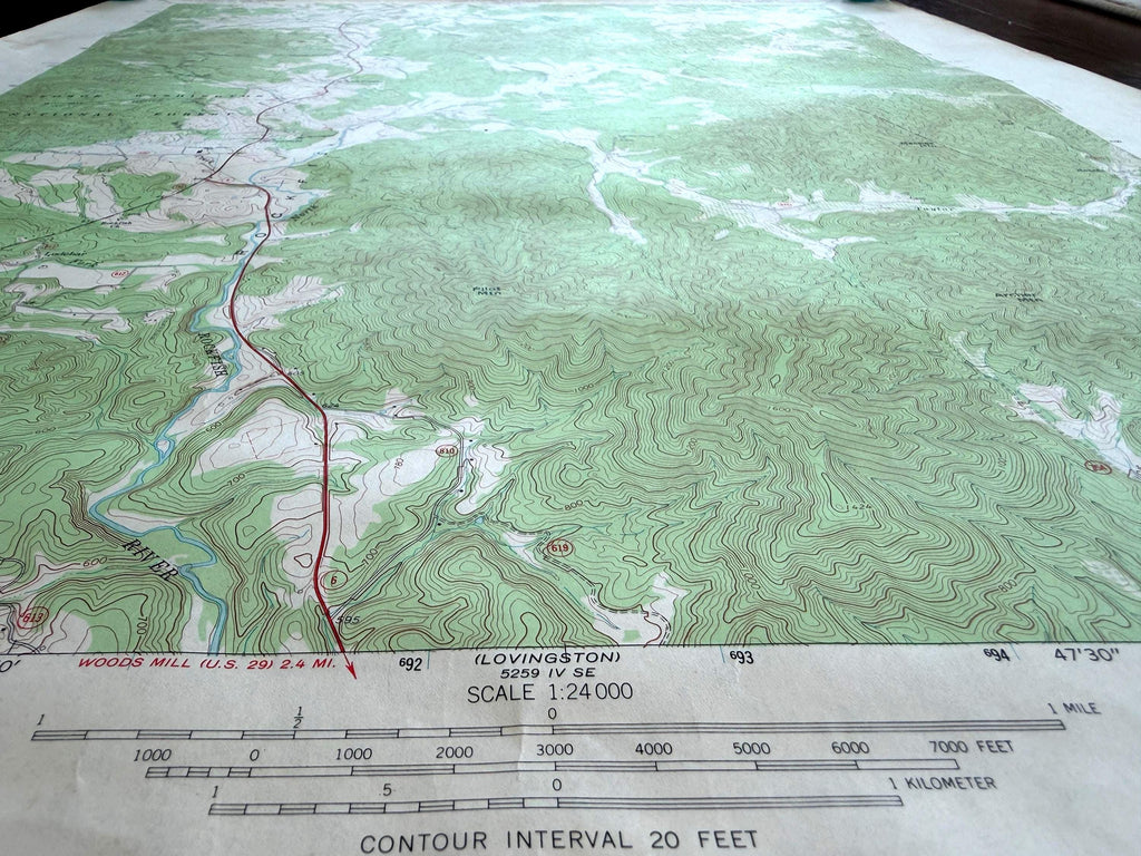 Vintage Greenfield Virginia Topographic Map 1967 | USGS Quadrangle