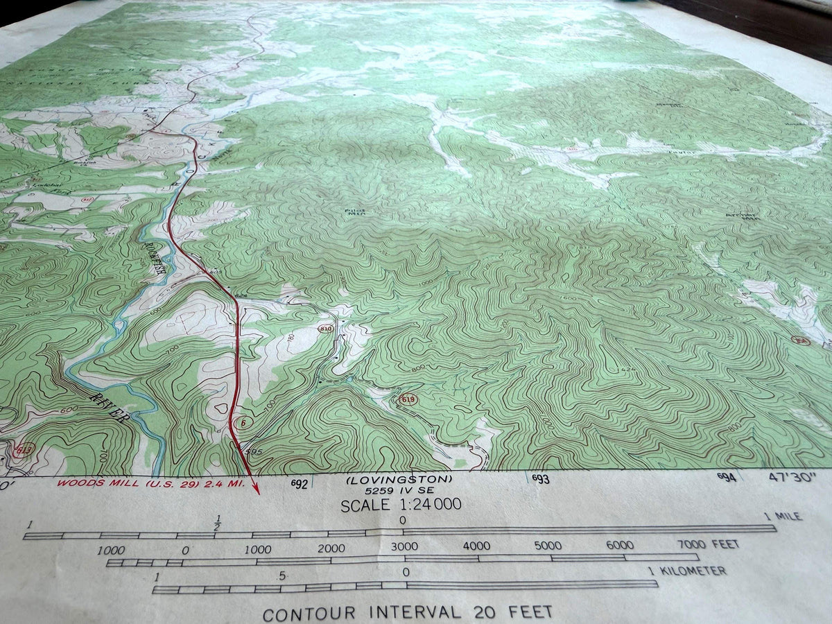 Vintage Greenfield Virginia Topographic Map 1967 | USGS Quadrangle