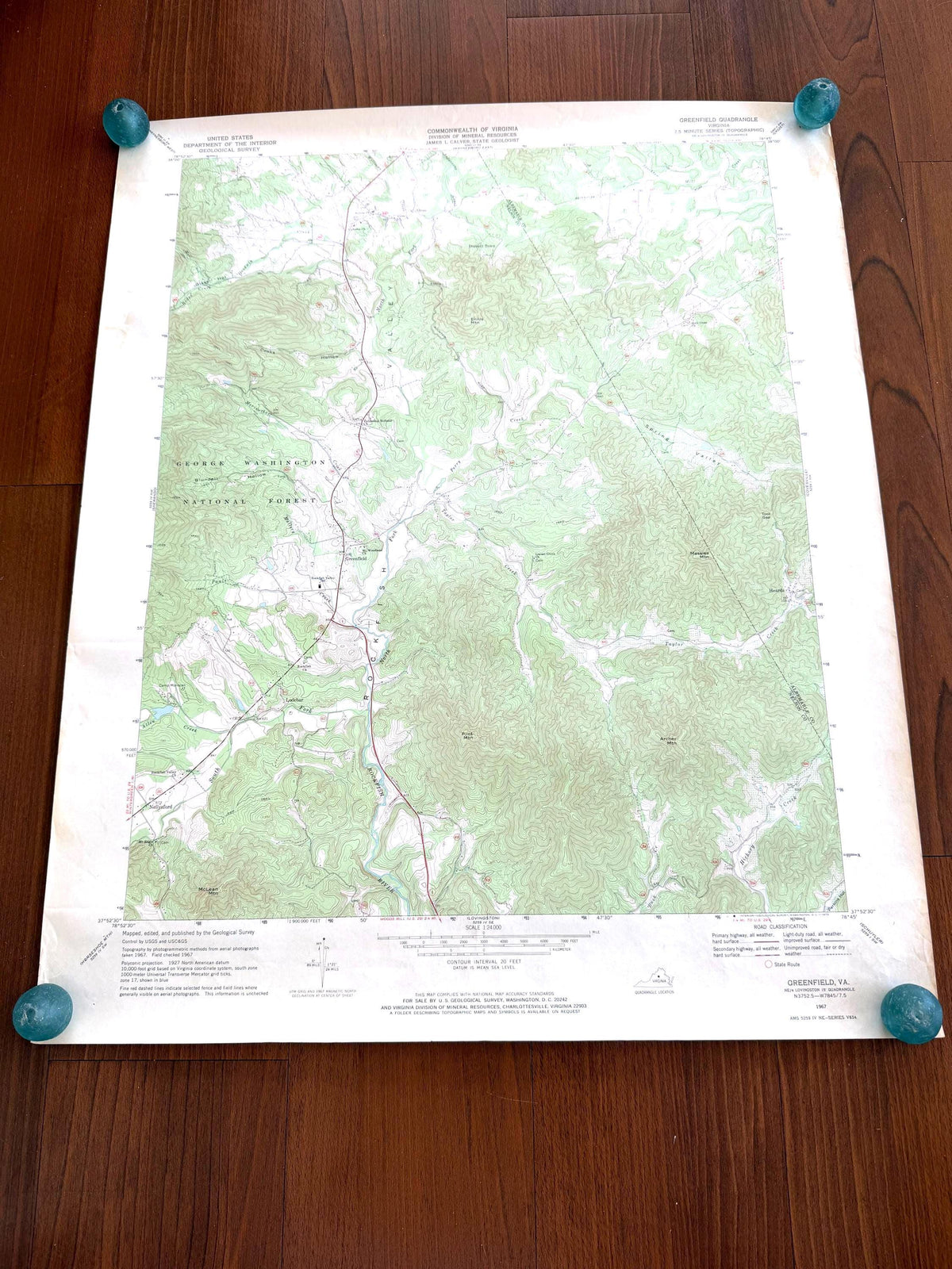 Vintage Greenfield Virginia Topographic Map 1967 | USGS Quadrangle