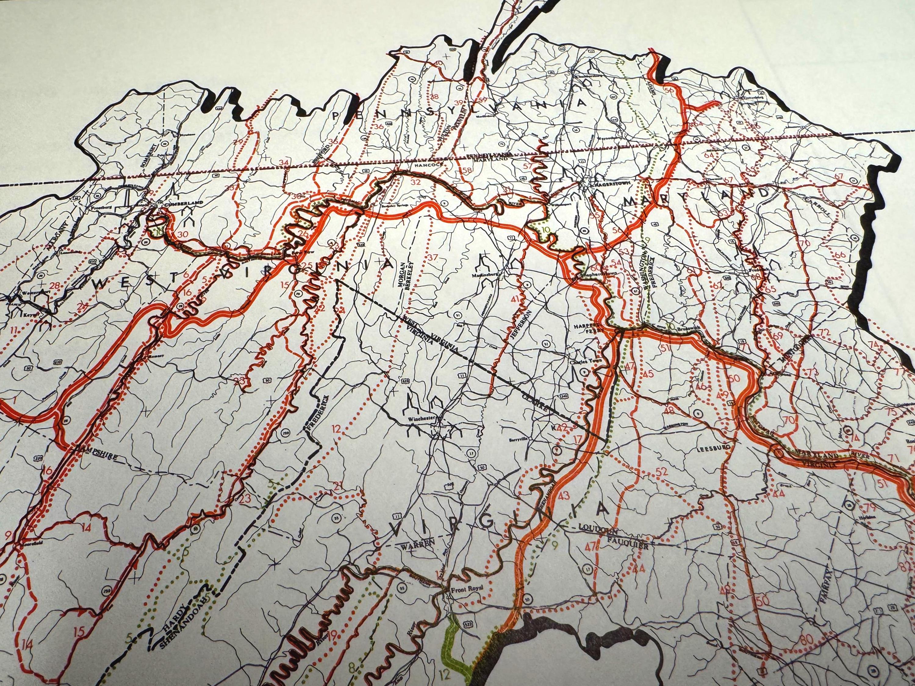 Open Space Corridors Map | Potomac Valley, 1966
