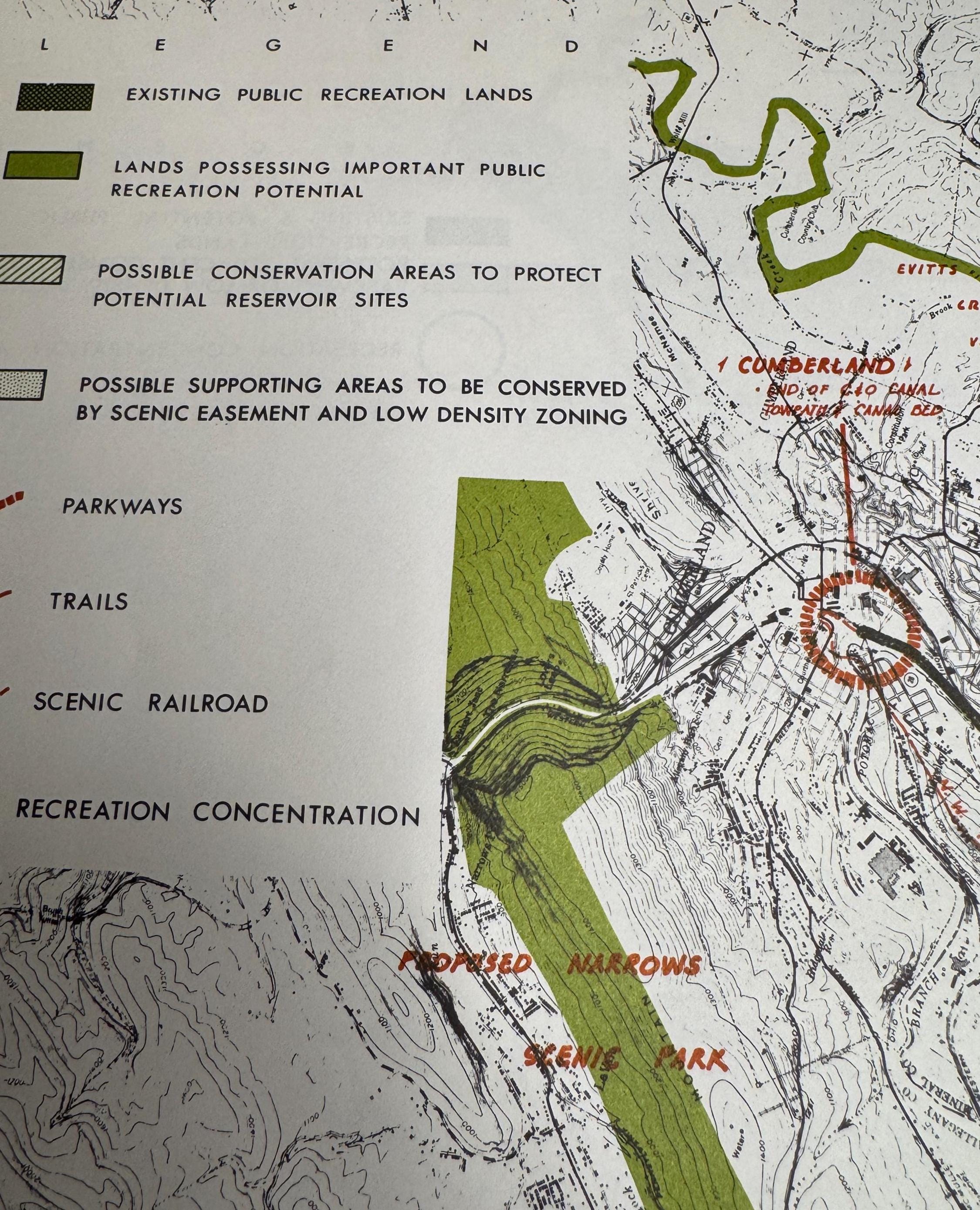 Cumberland to Frog Hollow Map | Potomac Valley, 1966
