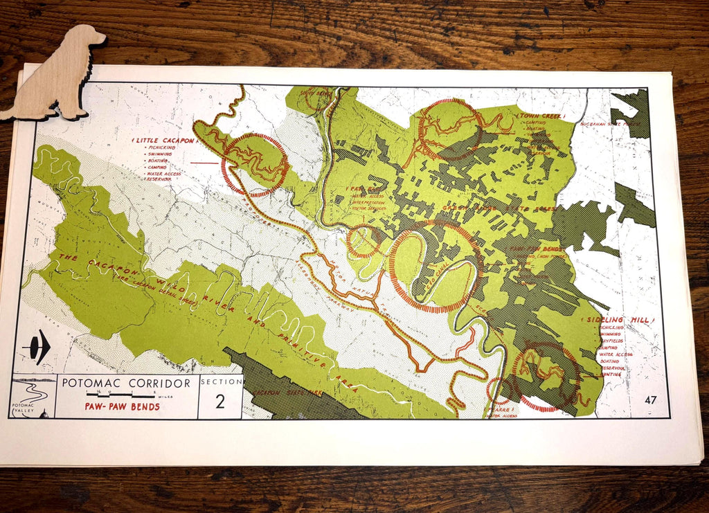 Vintage Paw Paw West Virginia Map 1966 | Potomac River and C&O Canal