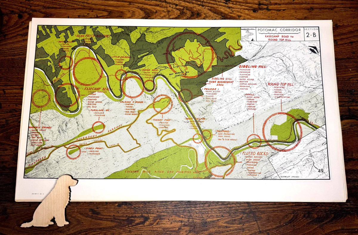 Vintage Hancock Maryland Map 1966 | Fort Frederick & Potomac River