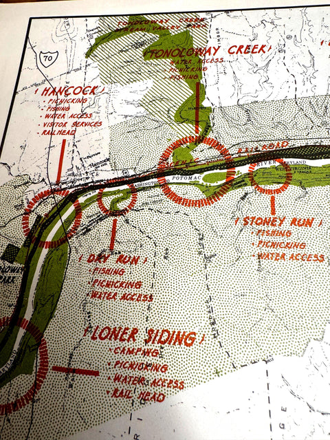 Vintage Hancock Maryland Map 1966 | Fort Frederick & Potomac River