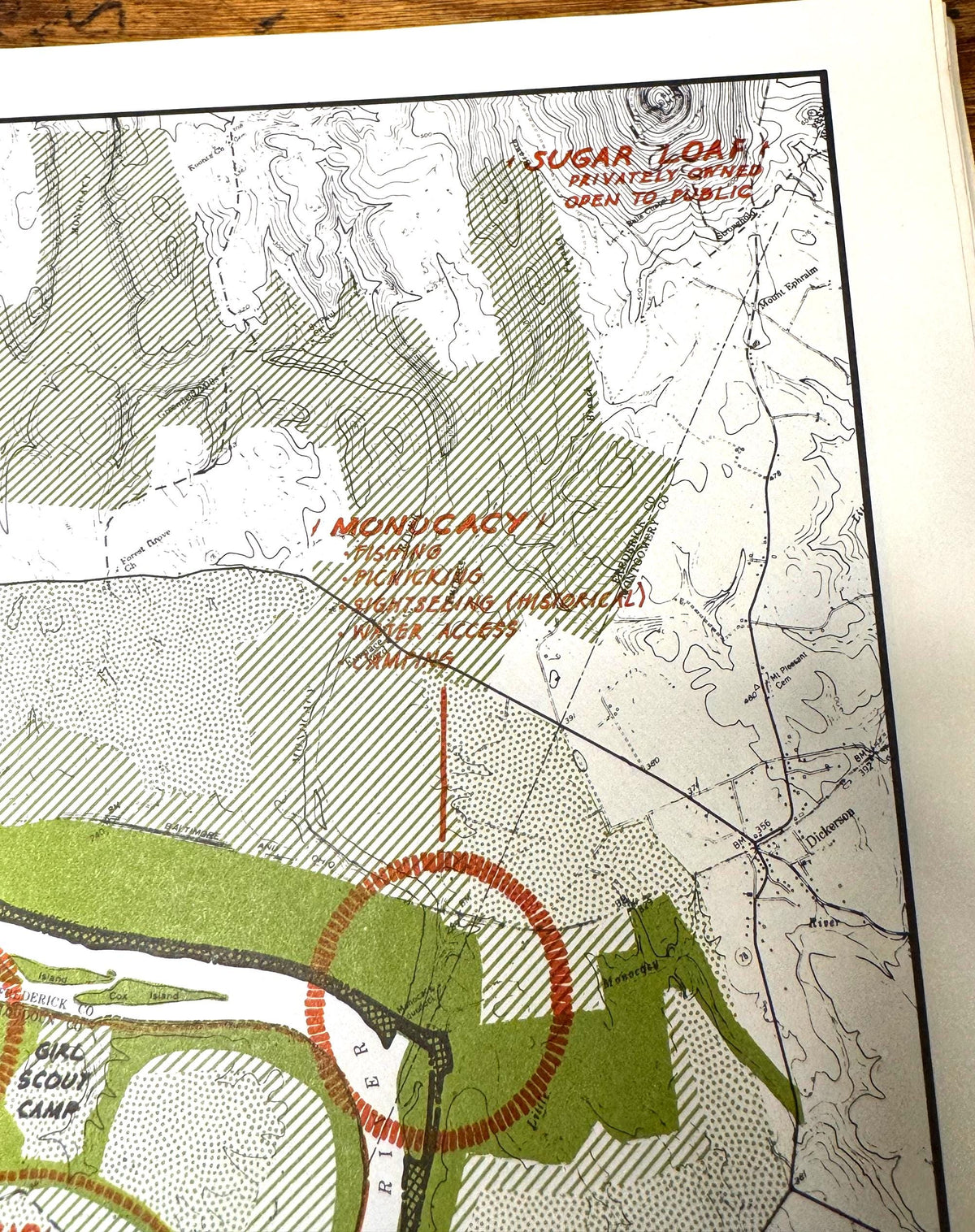 Vintage Potomac River Map 1966 | Brunswick & Dickerson Maryland