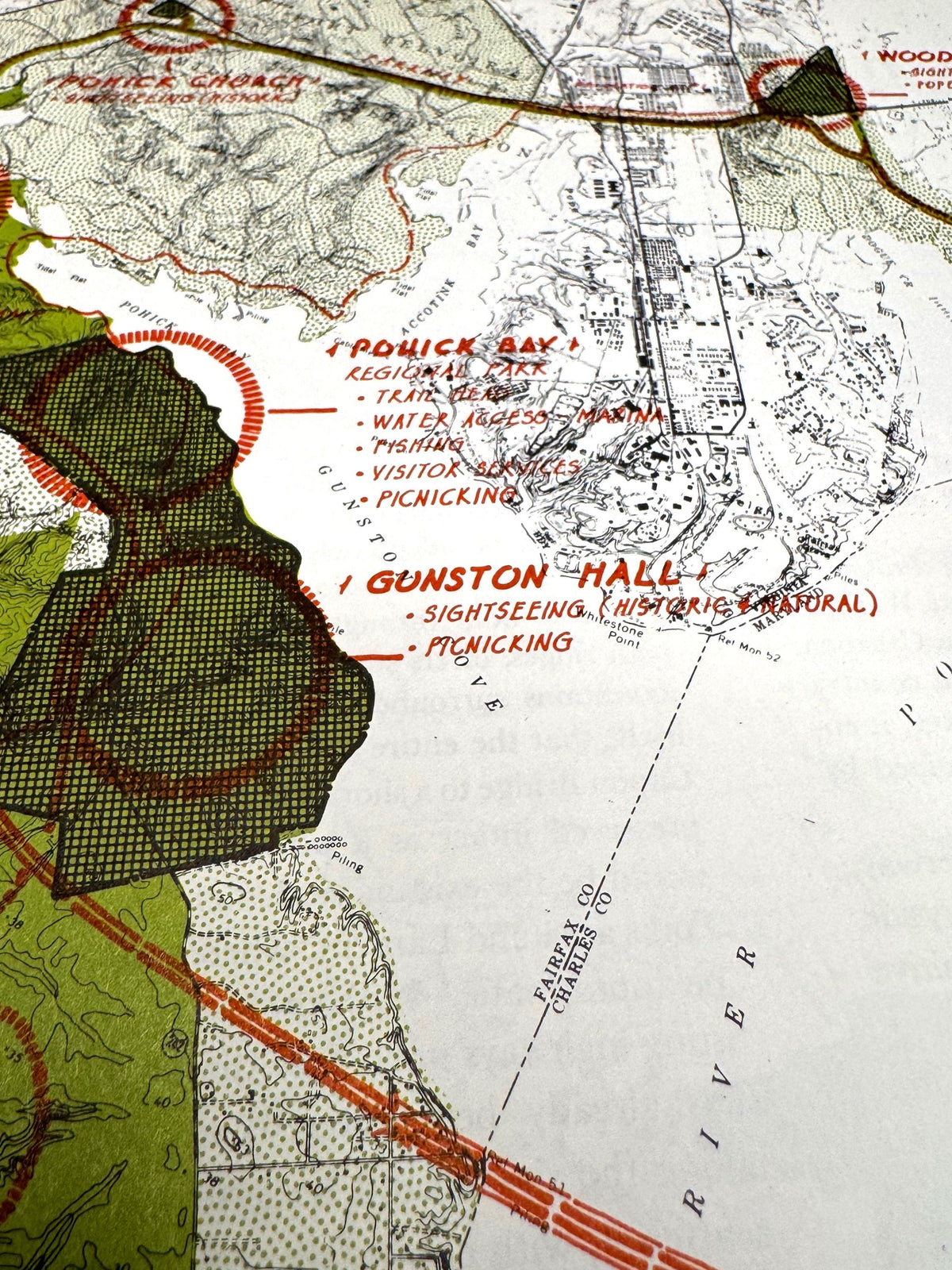 Vintage Mason Neck Virginia Map 1966 | Potomac River Northern Virginia