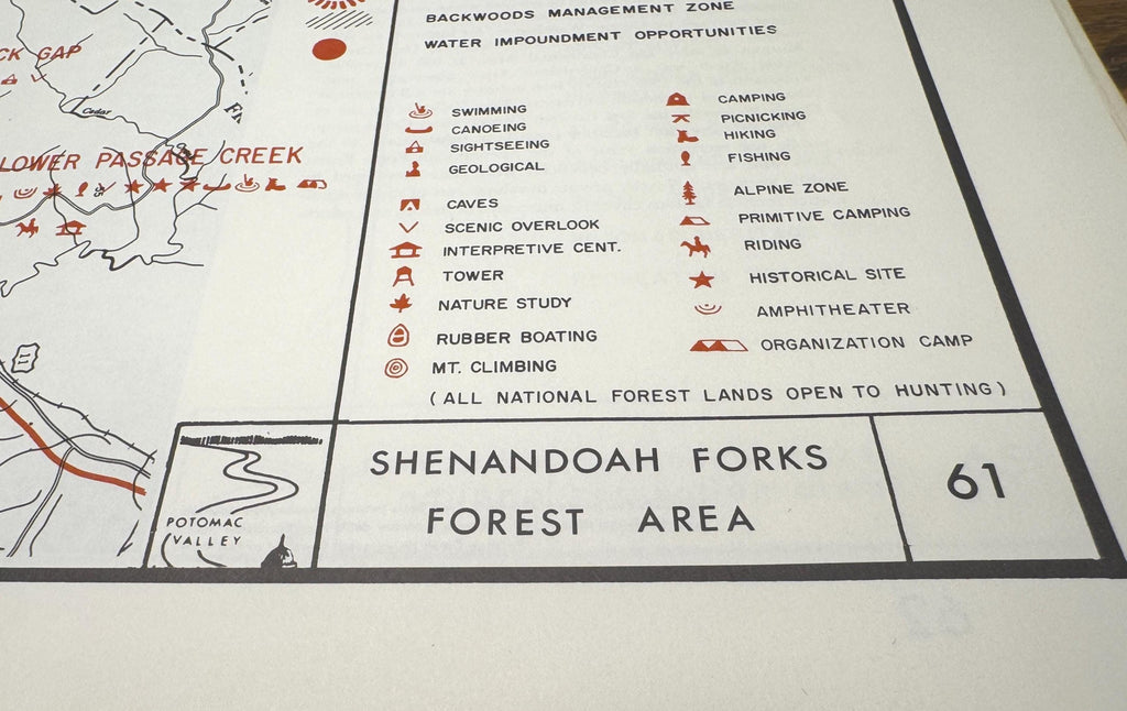 Shenandoah Forks Forest Area Map | Potomac Valley, 1966
