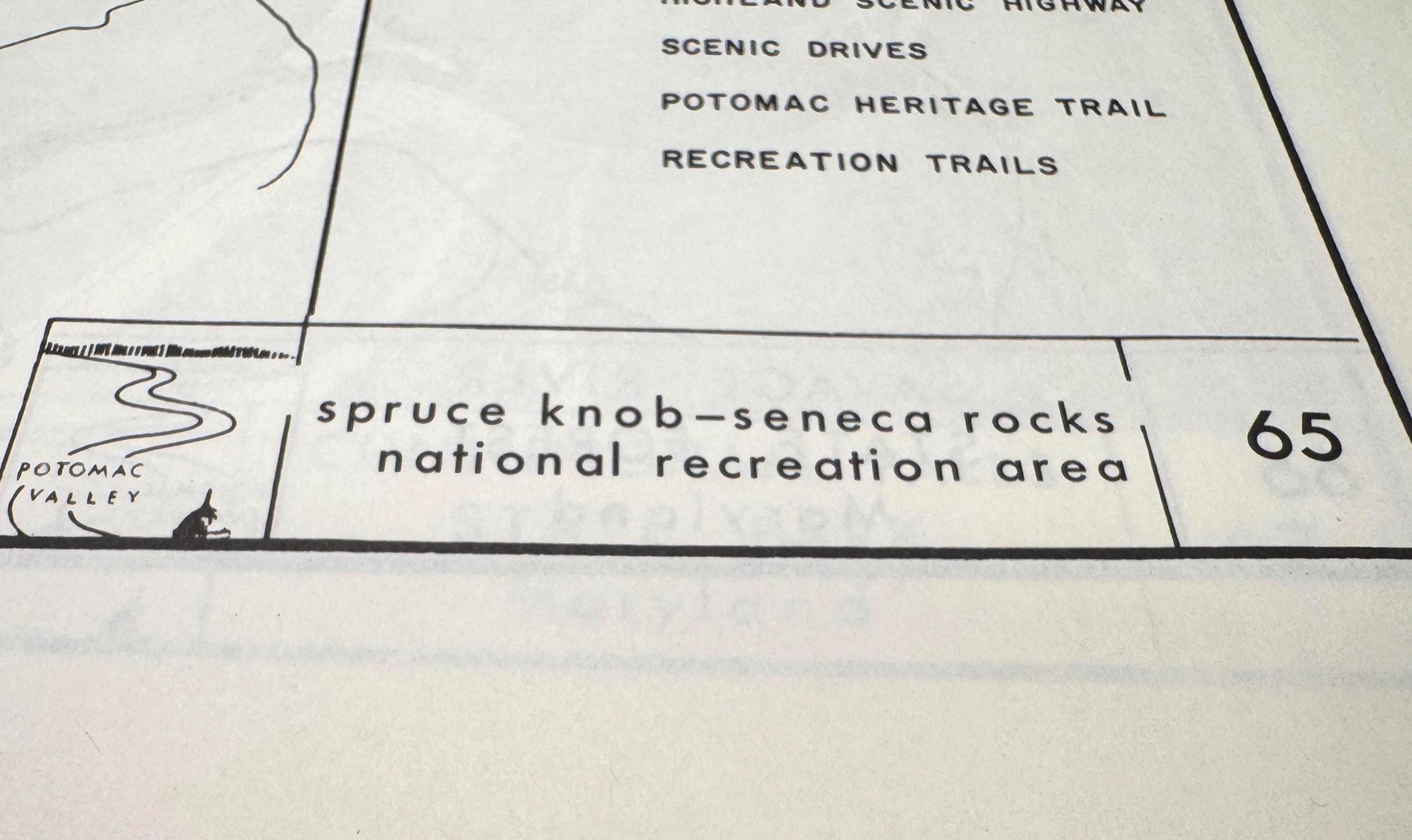 Savage River State Forest & Spruce Knob–Seneca Rocks Map | Potomac Valley, 1966