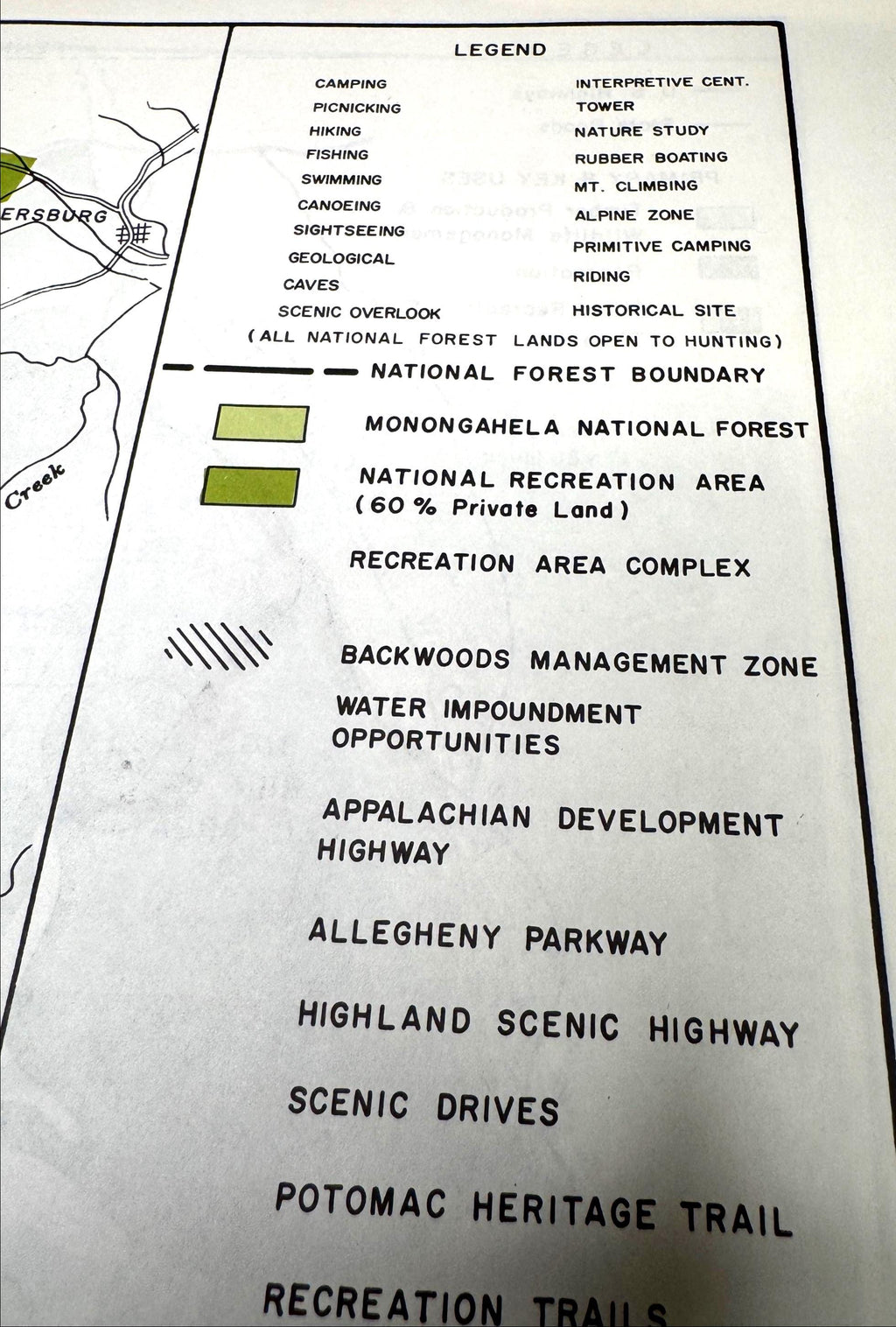 Savage River State Forest & Spruce Knob–Seneca Rocks Map | Potomac Valley, 1966