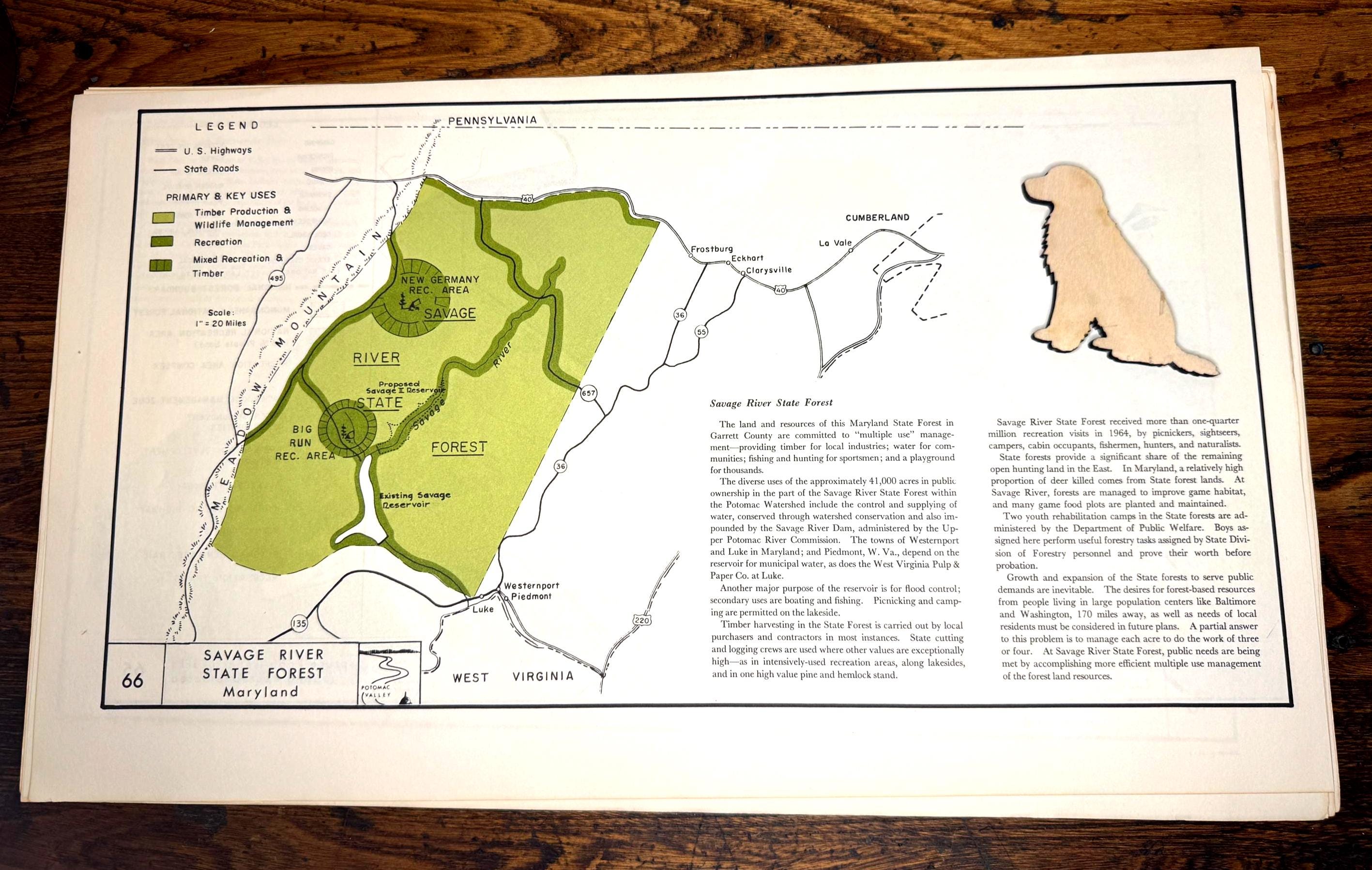 Savage River State Forest & Spruce Knob–Seneca Rocks Map | Potomac Valley, 1966