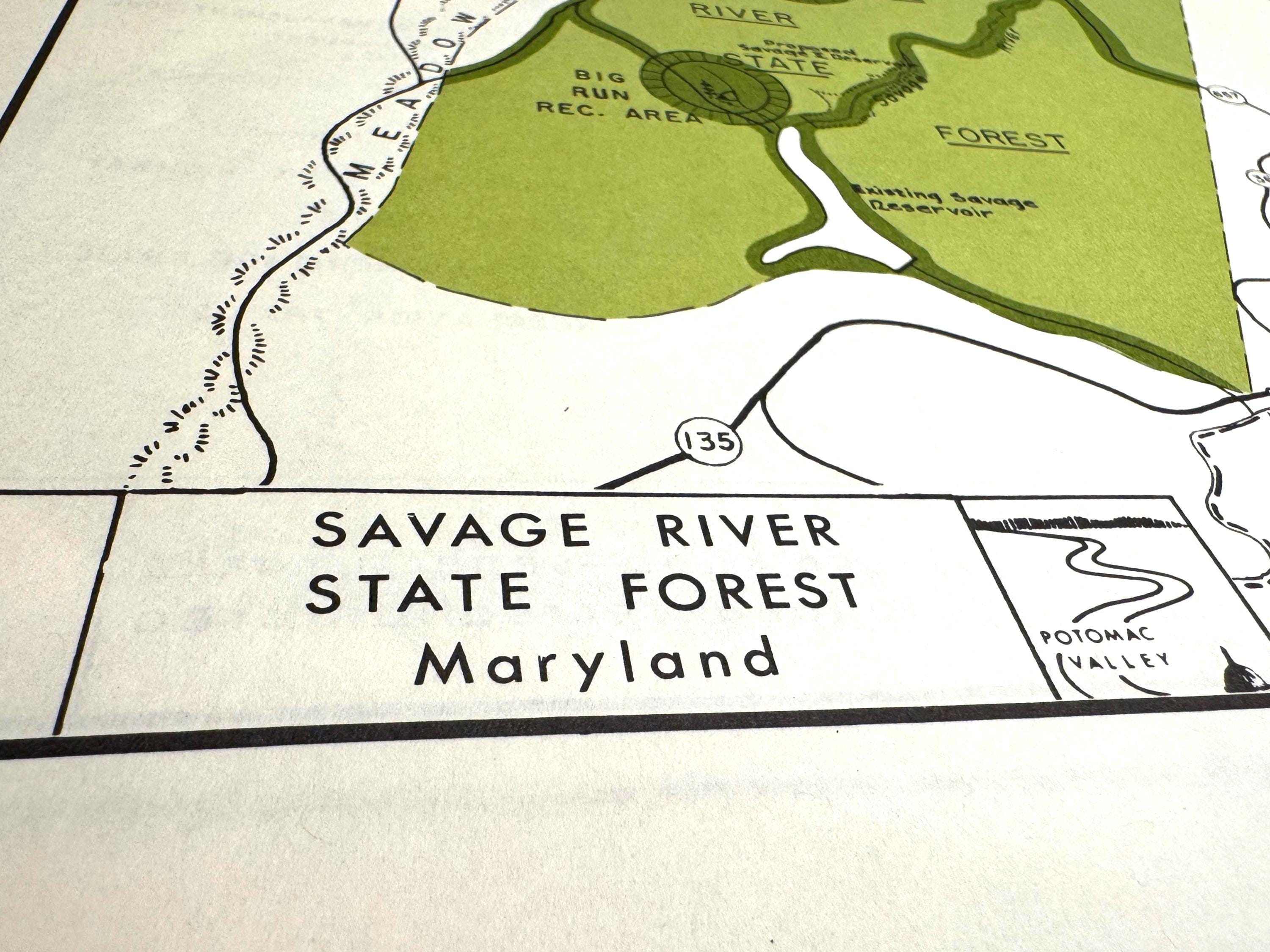 Savage River State Forest & Spruce Knob–Seneca Rocks Map | Potomac Valley, 1966