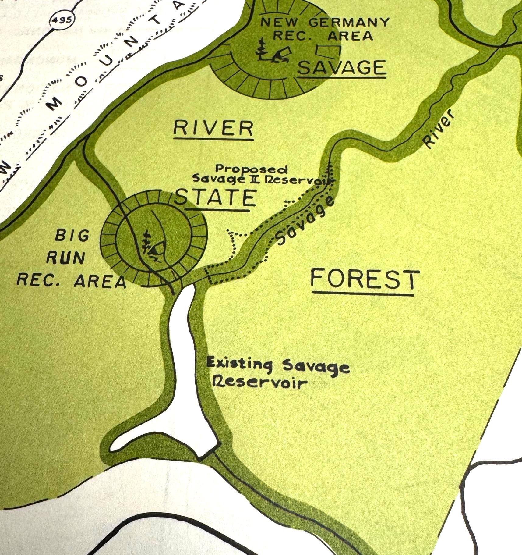 Savage River State Forest & Spruce Knob–Seneca Rocks Map | Potomac Valley, 1966
