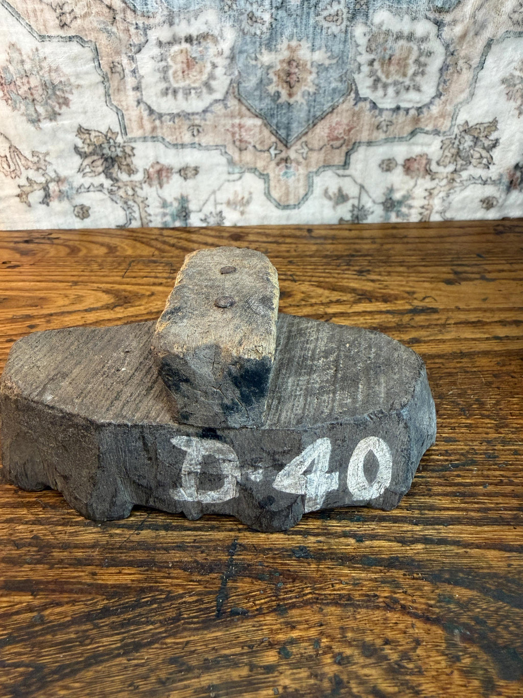 Flowing Leaf Vine Vintage Hand-Carved Textile Printing Block