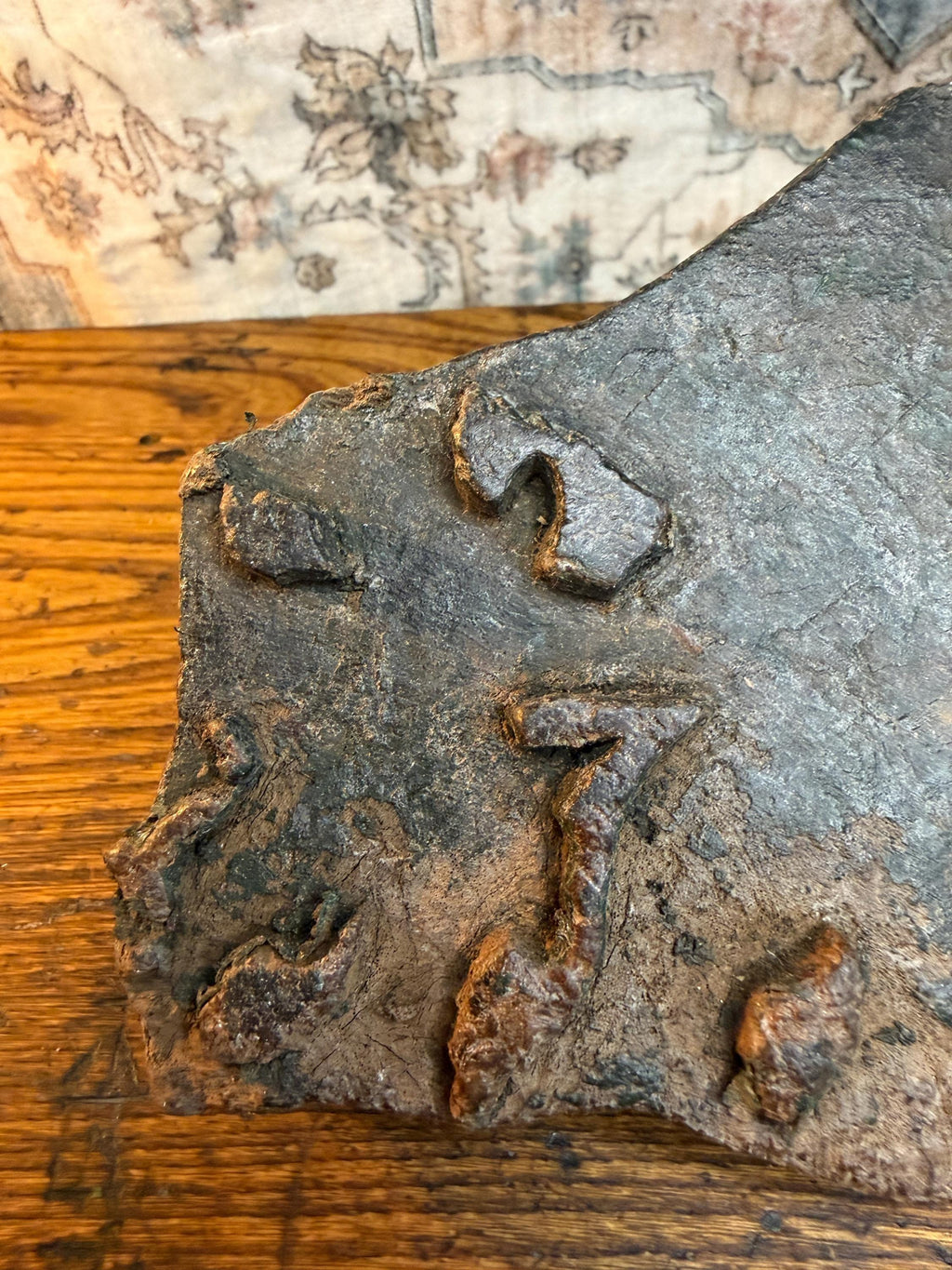 Bold Petal Vintage Hand-Carved Textile Printing Block