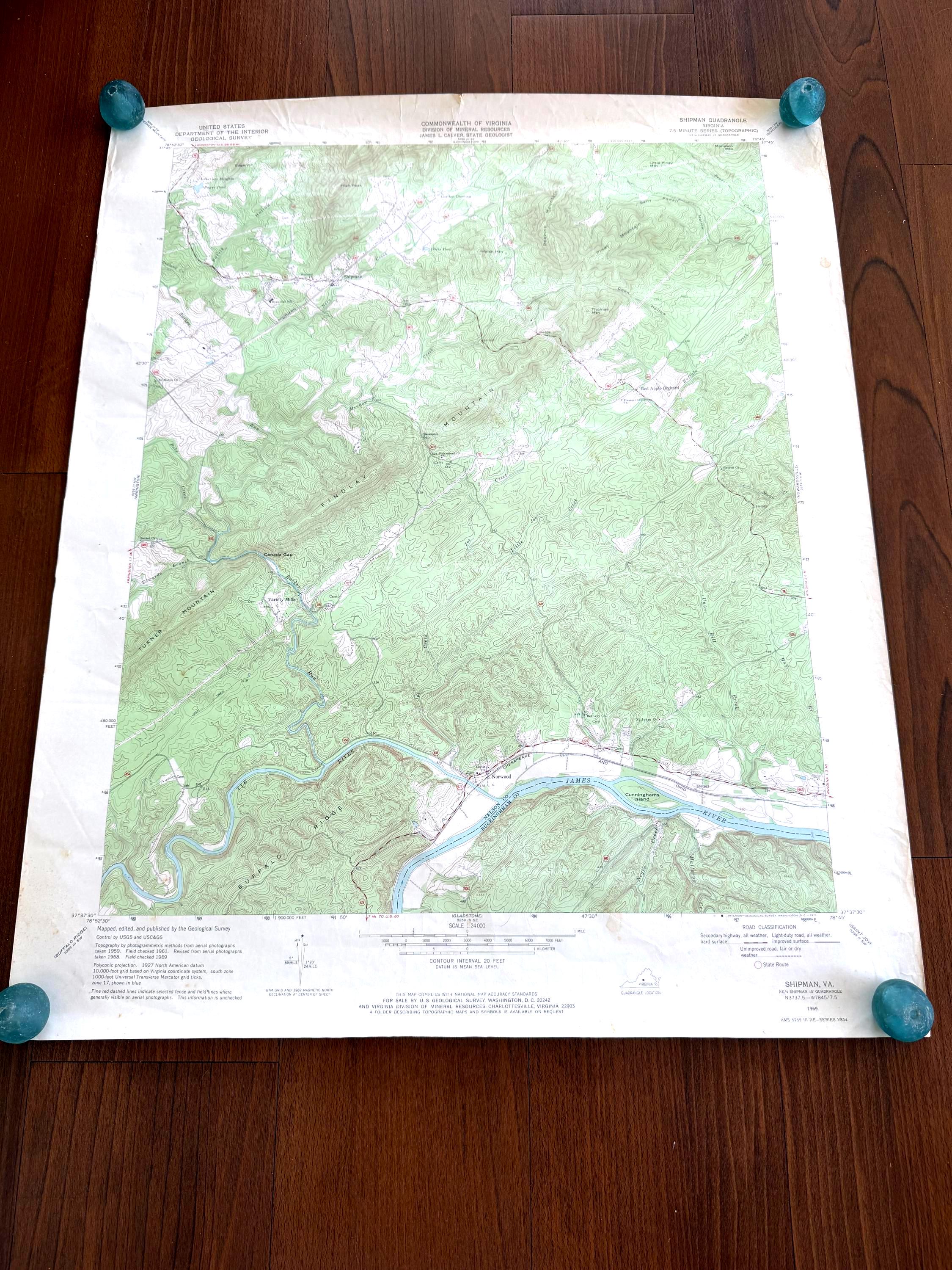 Shipman, Virginia – USGS Quadrangle Map | 1969