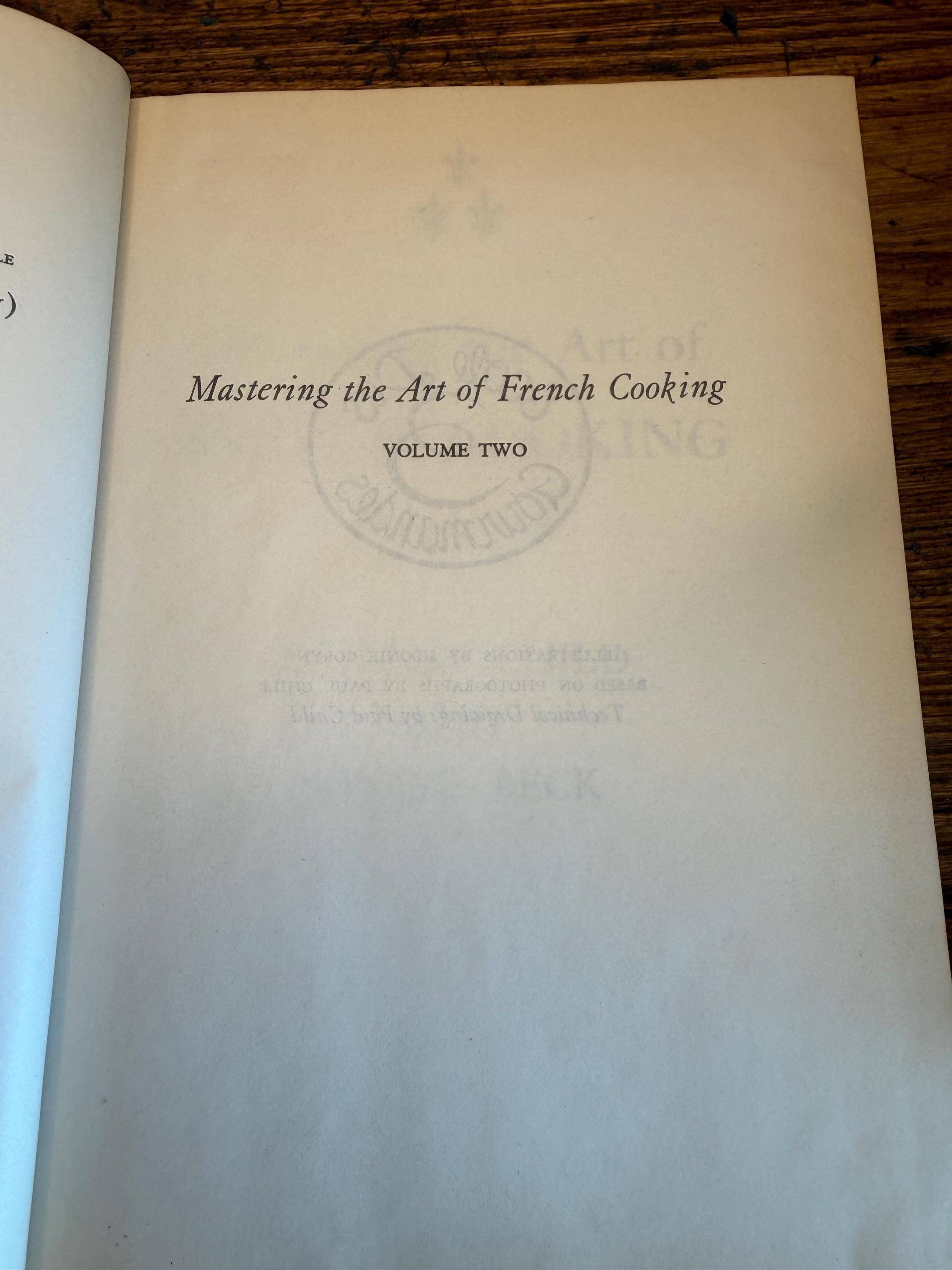 Mastering French Cooking Volume Two Julia Child | First Edition Hardcover (1970)