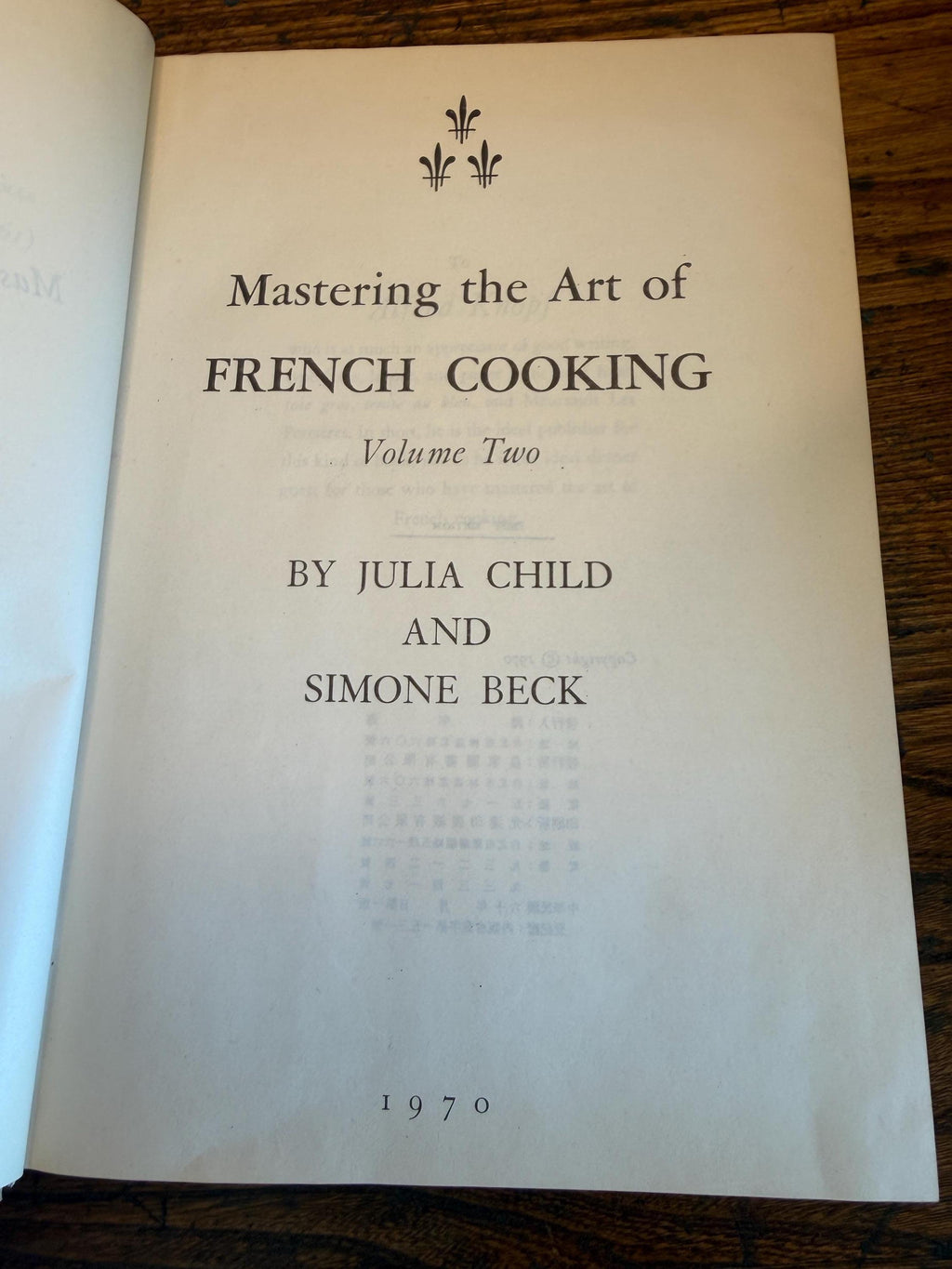 Mastering French Cooking Volume Two Julia Child | First Edition Hardcover (1970)