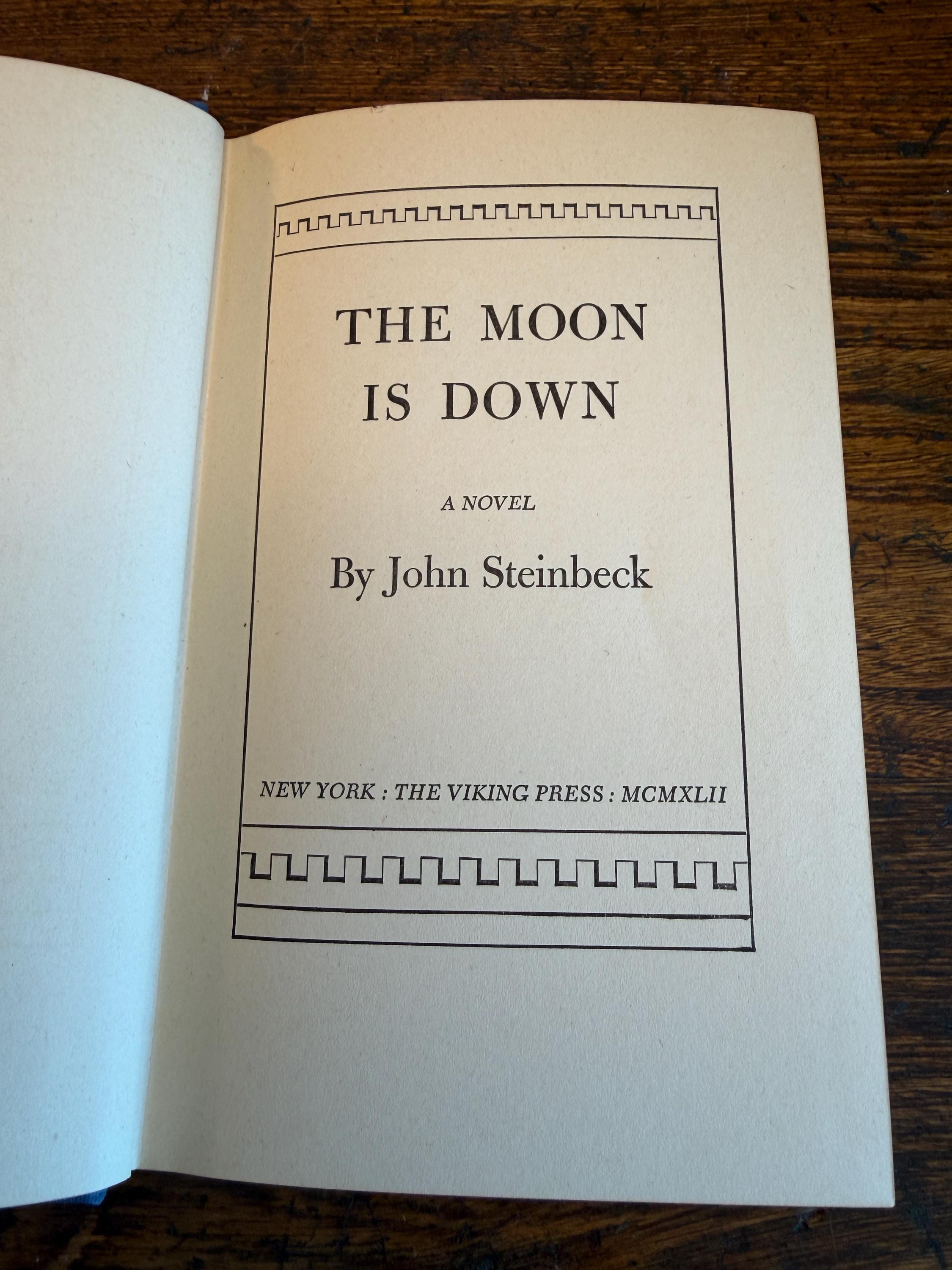 The Moon Is Down by John Steinbeck | 1942 First Edition Hardcover