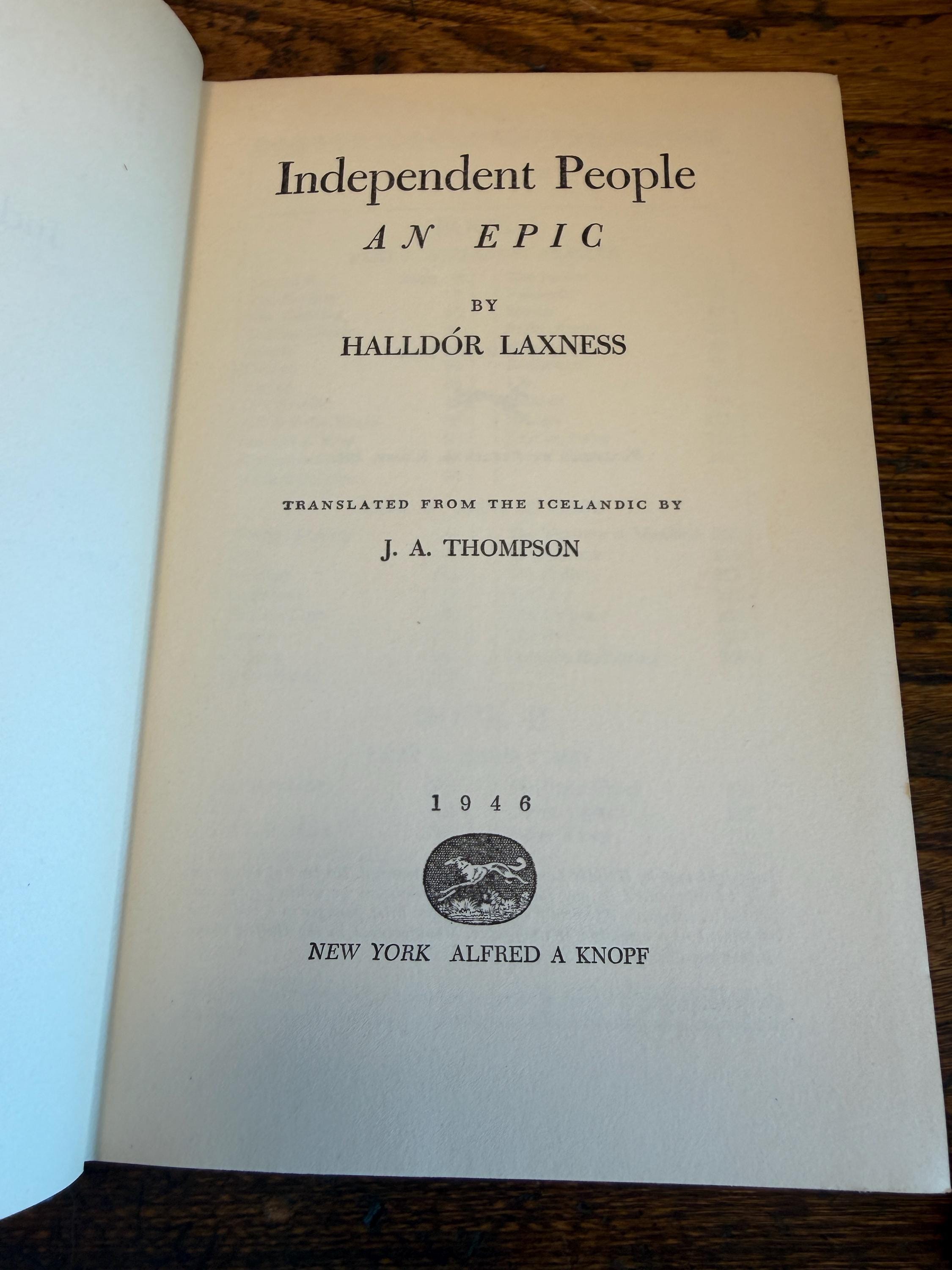 Independent People Halldór Laxness | 1946 Hardcover