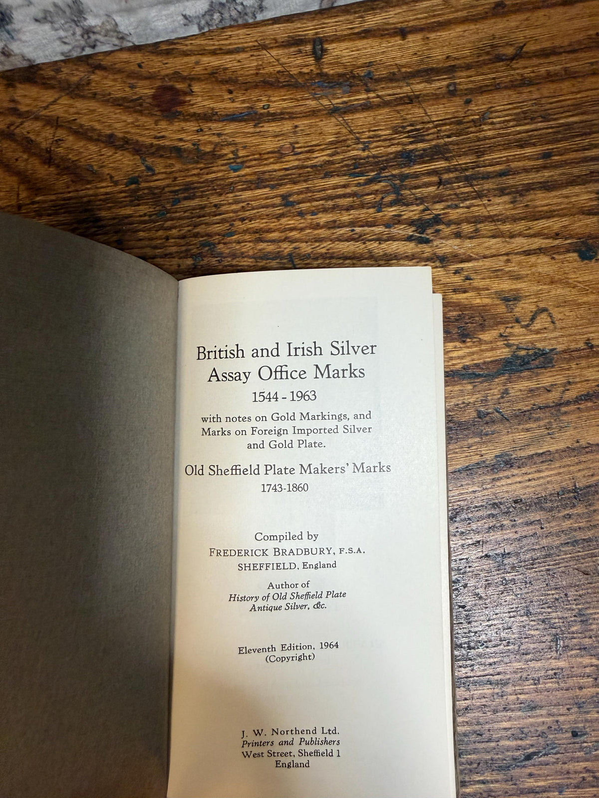 Guide to British & Irish Silver Plate Marks | 1964 Frederick Bradbury Reference Book