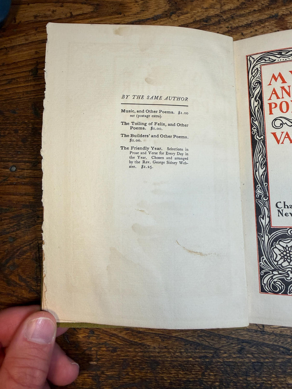 Music and Other Poems by Henry Van Dyke | Hardcover 1904