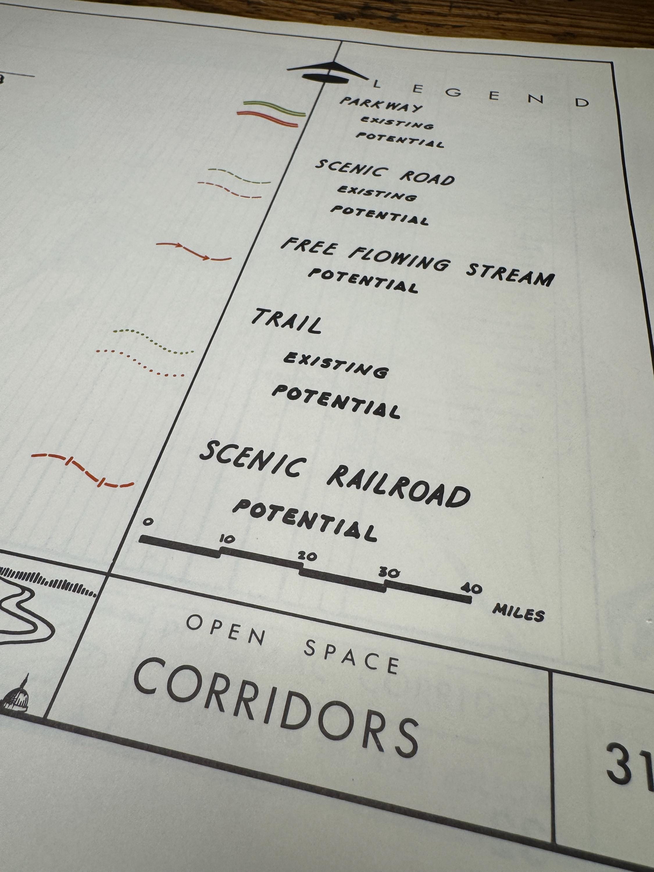 Open Space Corridors Map | Potomac Valley, 1966