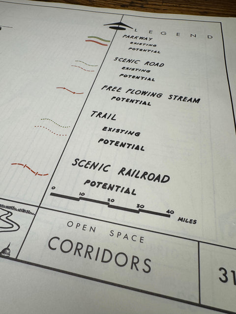 Vintage Potomac Valley Planning Map 1966 | Open Space Corridors