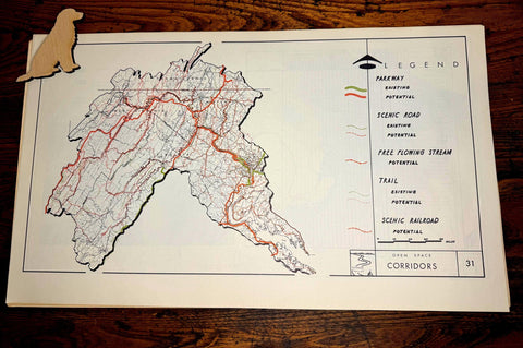 Vintage Potomac Valley Planning Map 1966 | Open Space Corridors