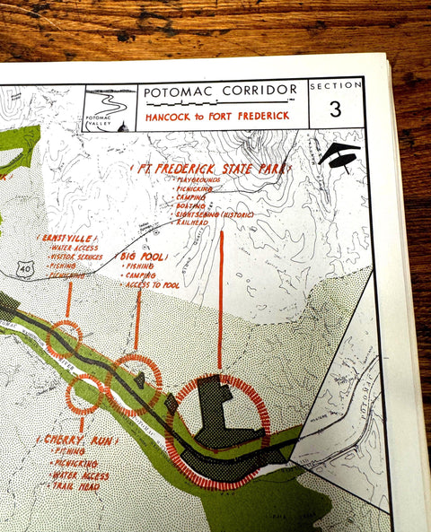 Vintage Hancock Maryland Map 1966 | Fort Frederick & Potomac River