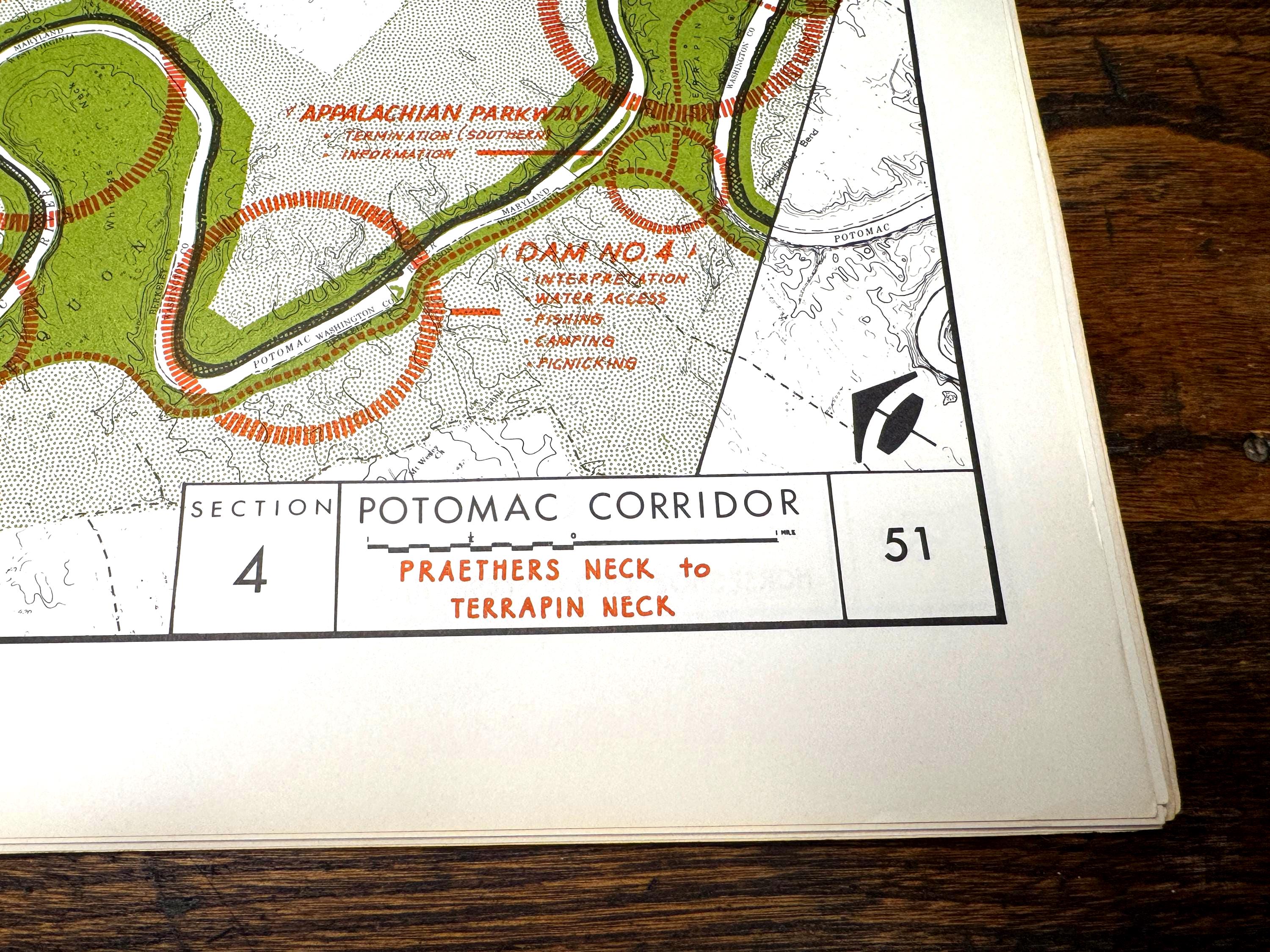 Praethers Neck to Terrapin Neck and Horseshoe Bend to Short Hill Map | Potomac Valley, 1966