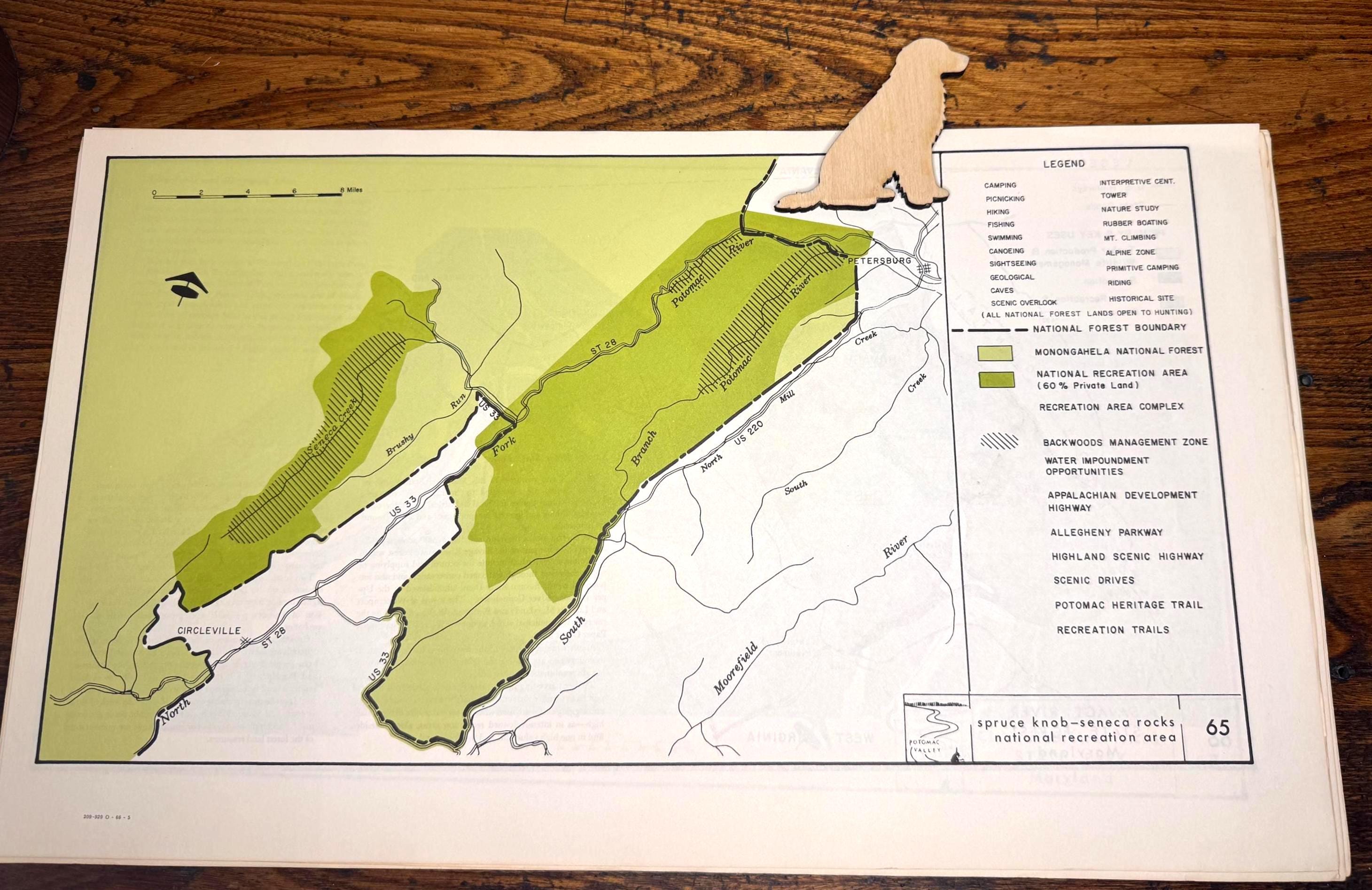 Savage River State Forest & Spruce Knob–Seneca Rocks Map | Potomac Valley, 1966