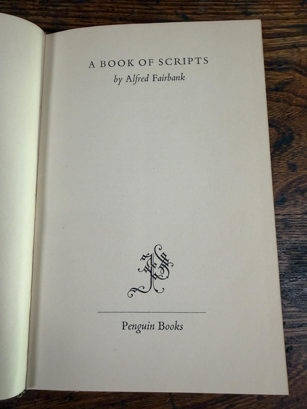 A Book of Scripts by Alfred Fairbank | 1960 Hardcover