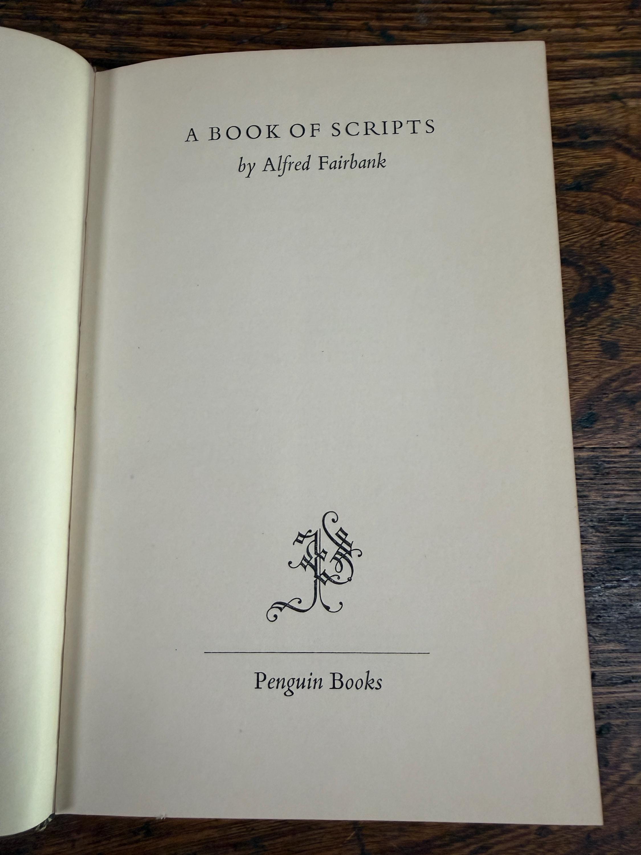 A Book of Scripts by Alfred Fairbank | 1960 Hardcover