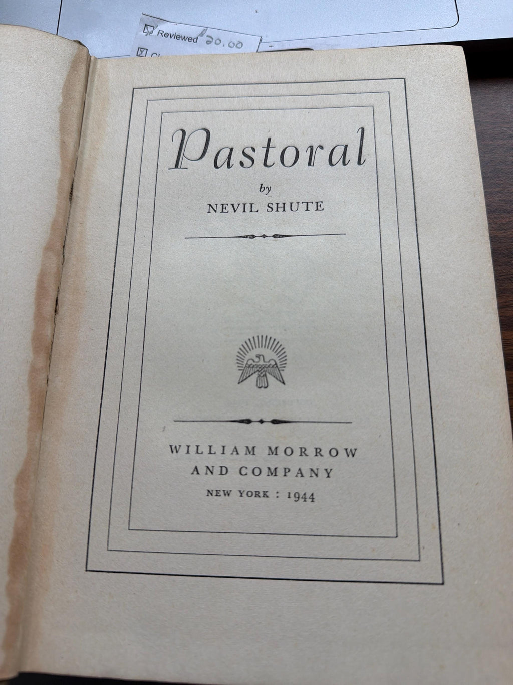 Pastoral by Nevil Shute | 1944 Hardcover