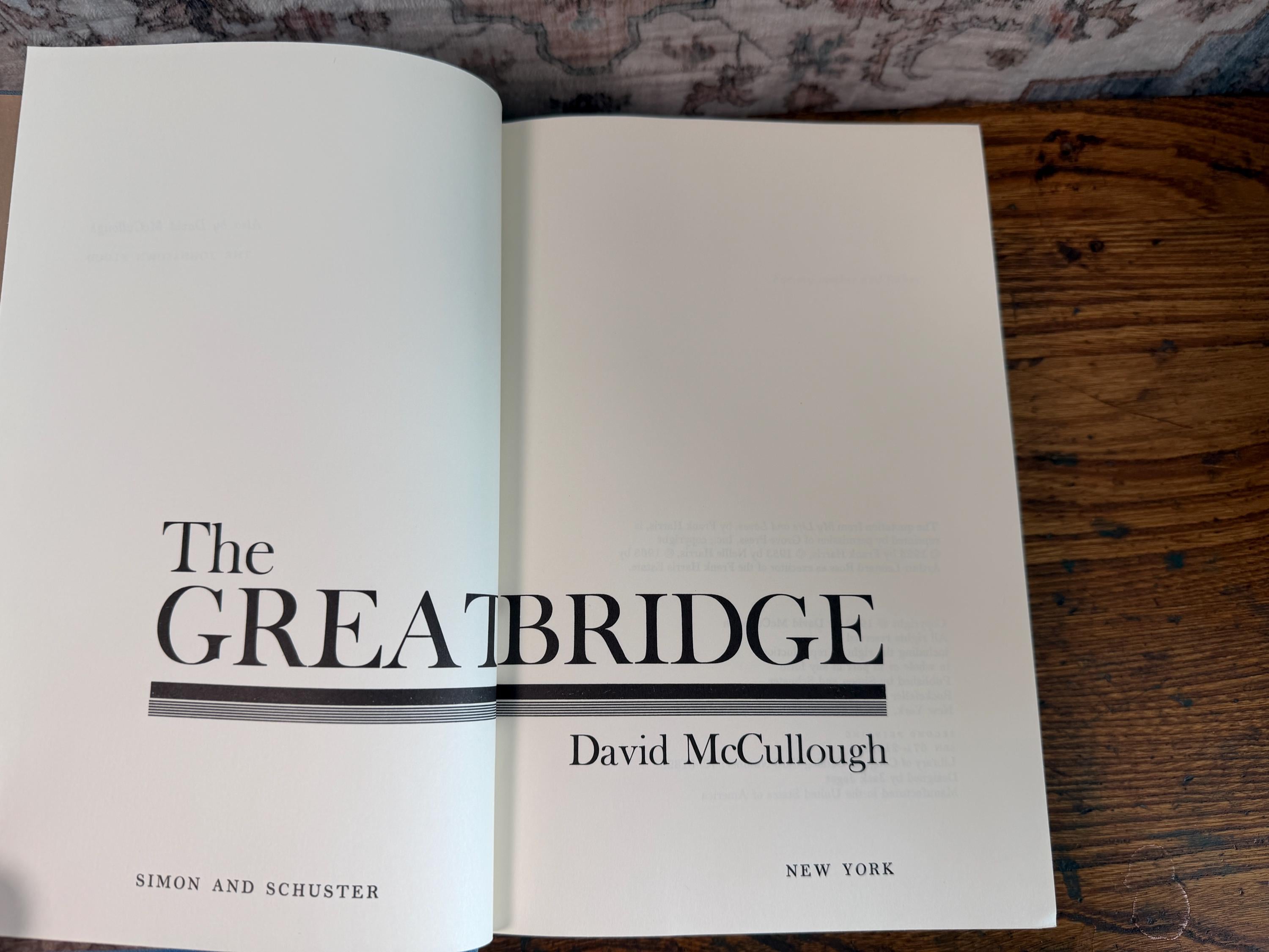 The Great Bridge by David McCullough | 1972 Hardcover