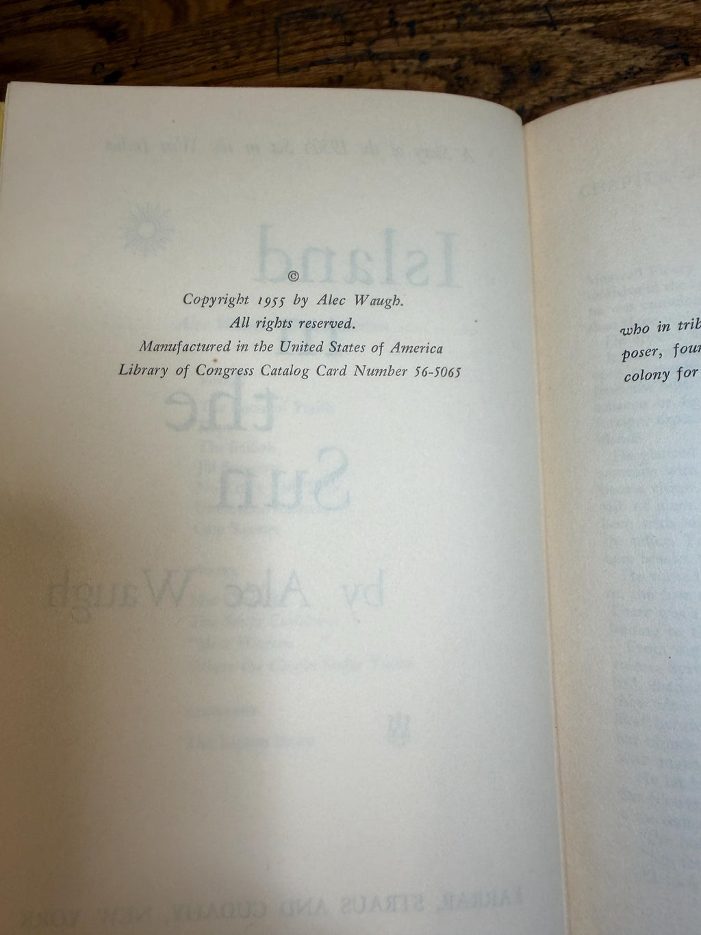 Island in the Sun by Alec Waugh | Hardcover 1955