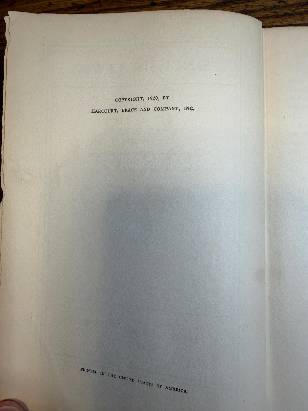 Main Street by Sinclair Lewis | 1920 Hardcover